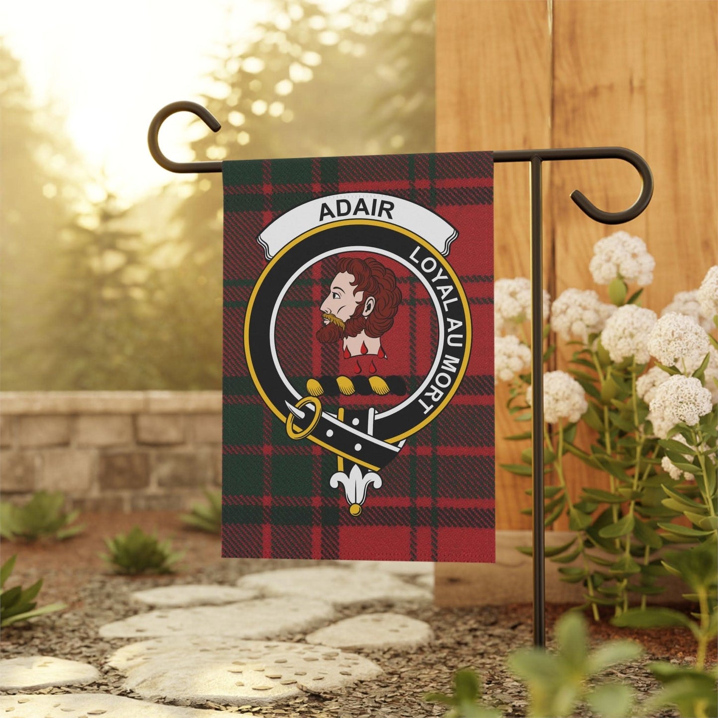 Adair Clan Scottish Tartan Garden Flag - Celtic Ancestry Gifts