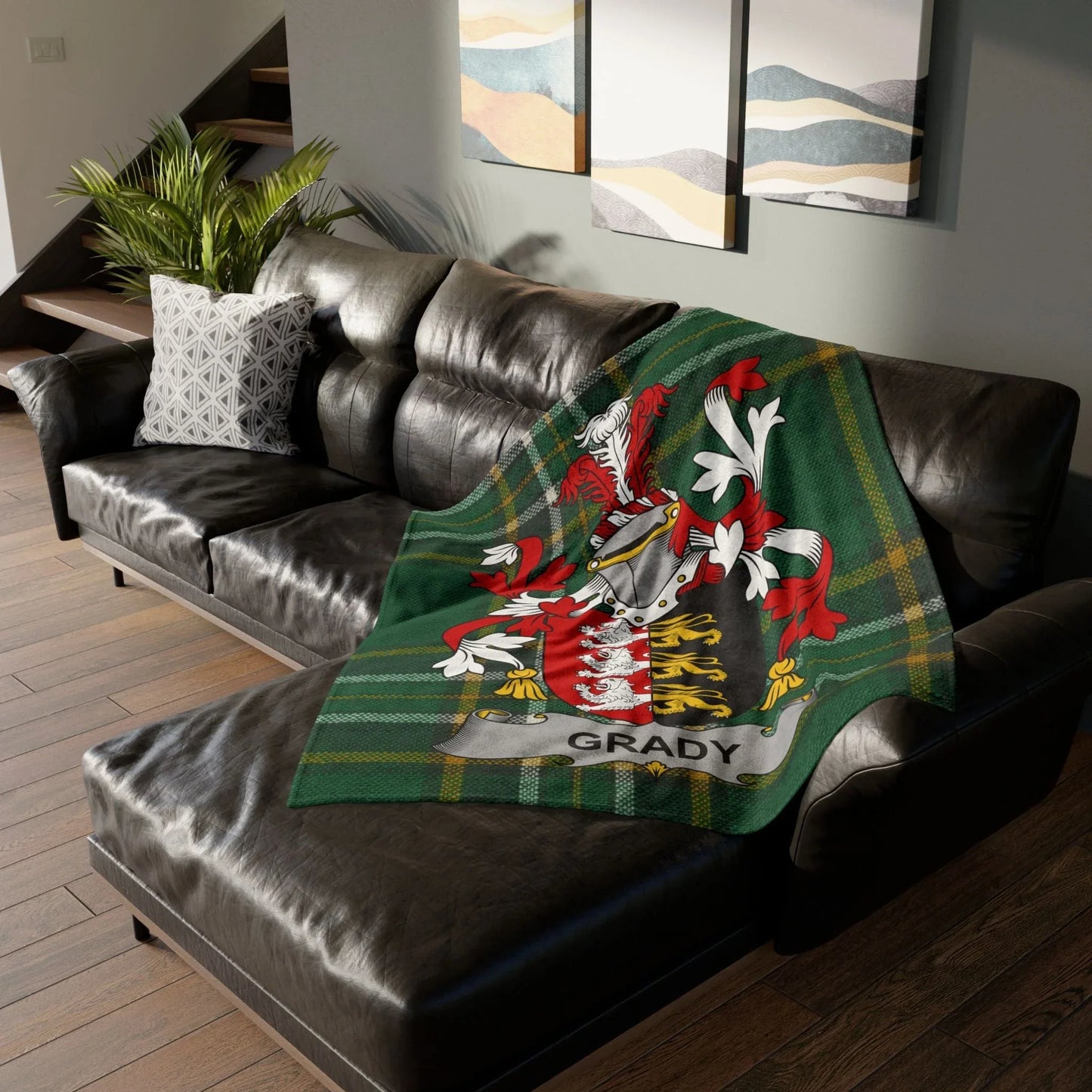 Grady Surname Irish Coat Of Arms Tartan Blanket