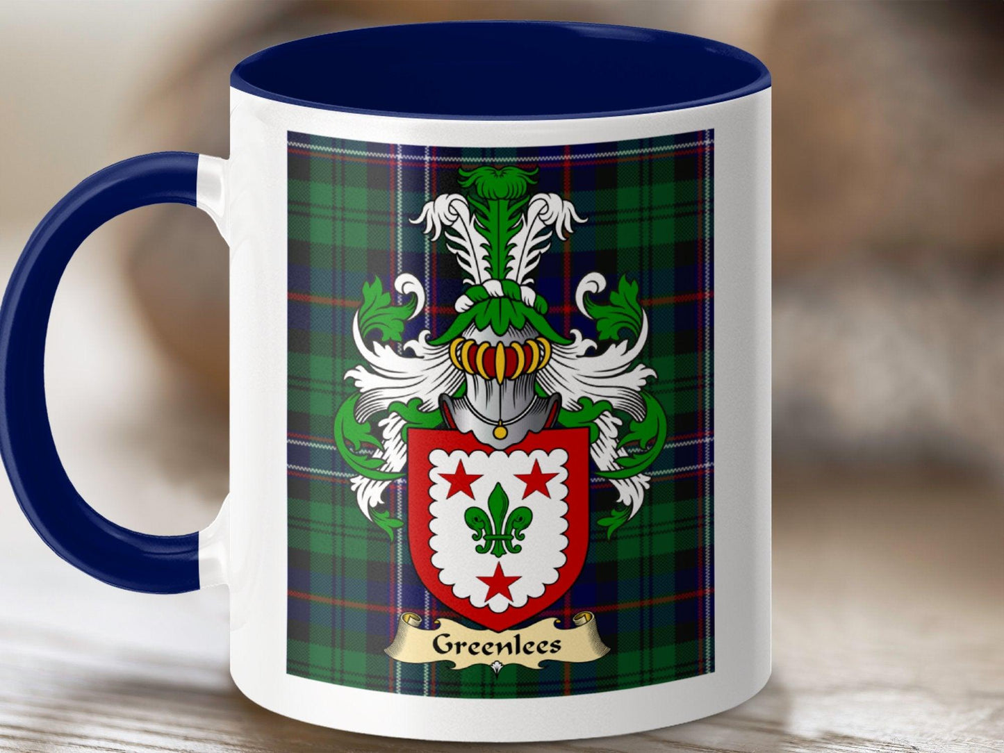 Greenlees Clan Surname Coat Of Arms Scottish Mug - Celtic Ancestry Gifts