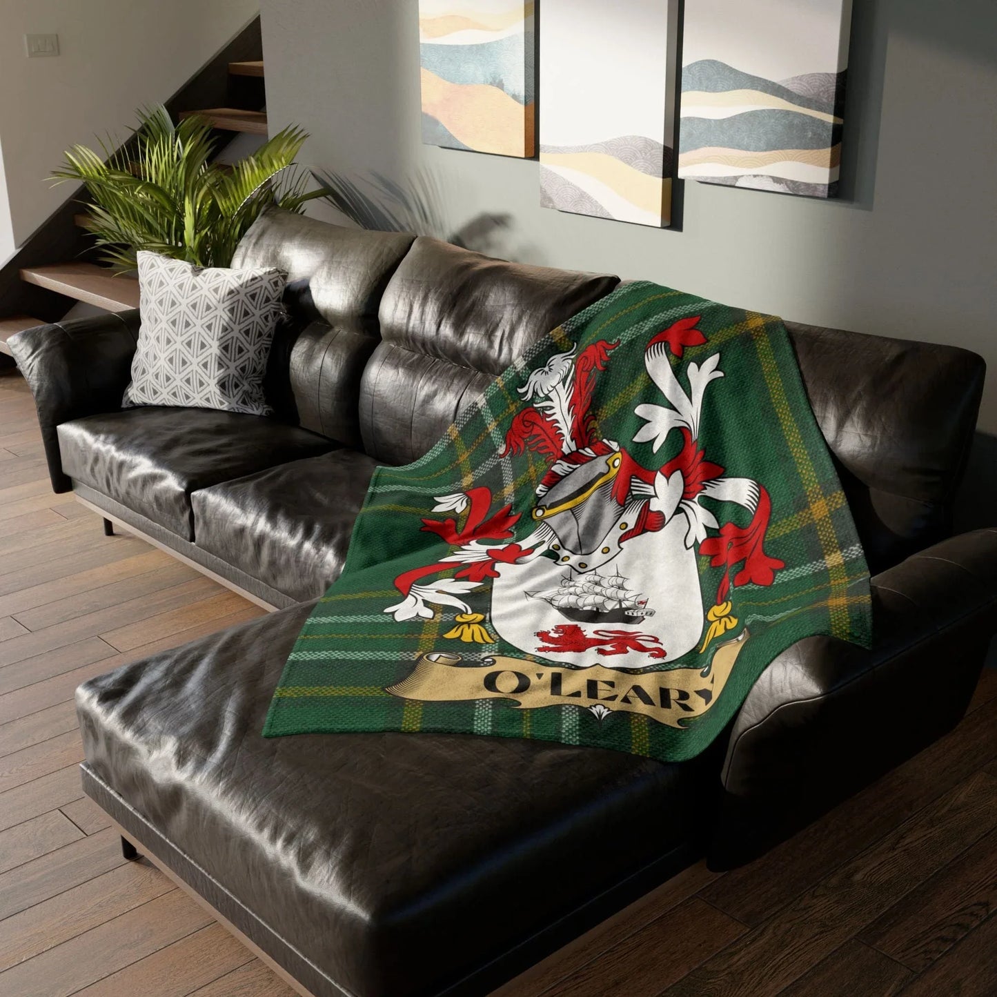 O'Leary Surname Irish Coat Of Arms Tartan Blanket