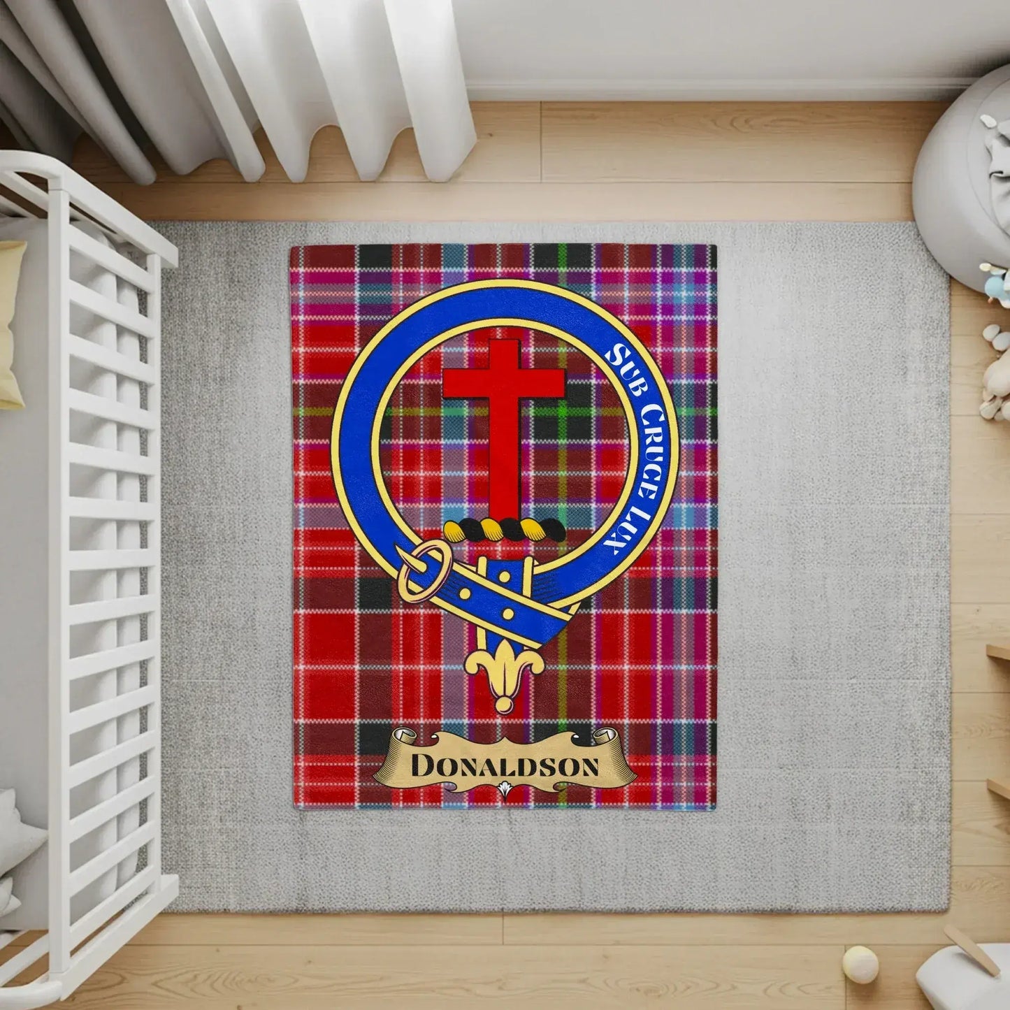 Donaldson Scottish Clan Crest Tartan Rug product type