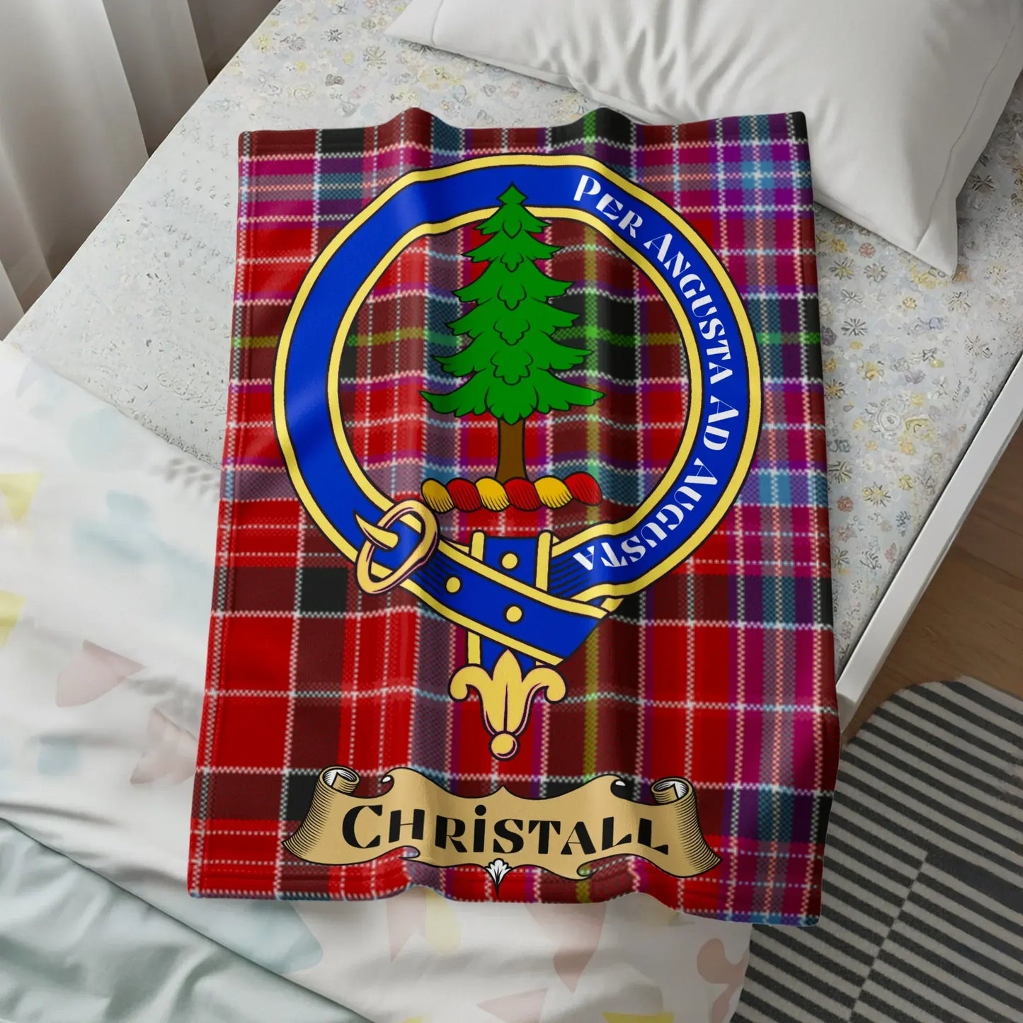 Scottish Tartan with Crest Design Blanket product