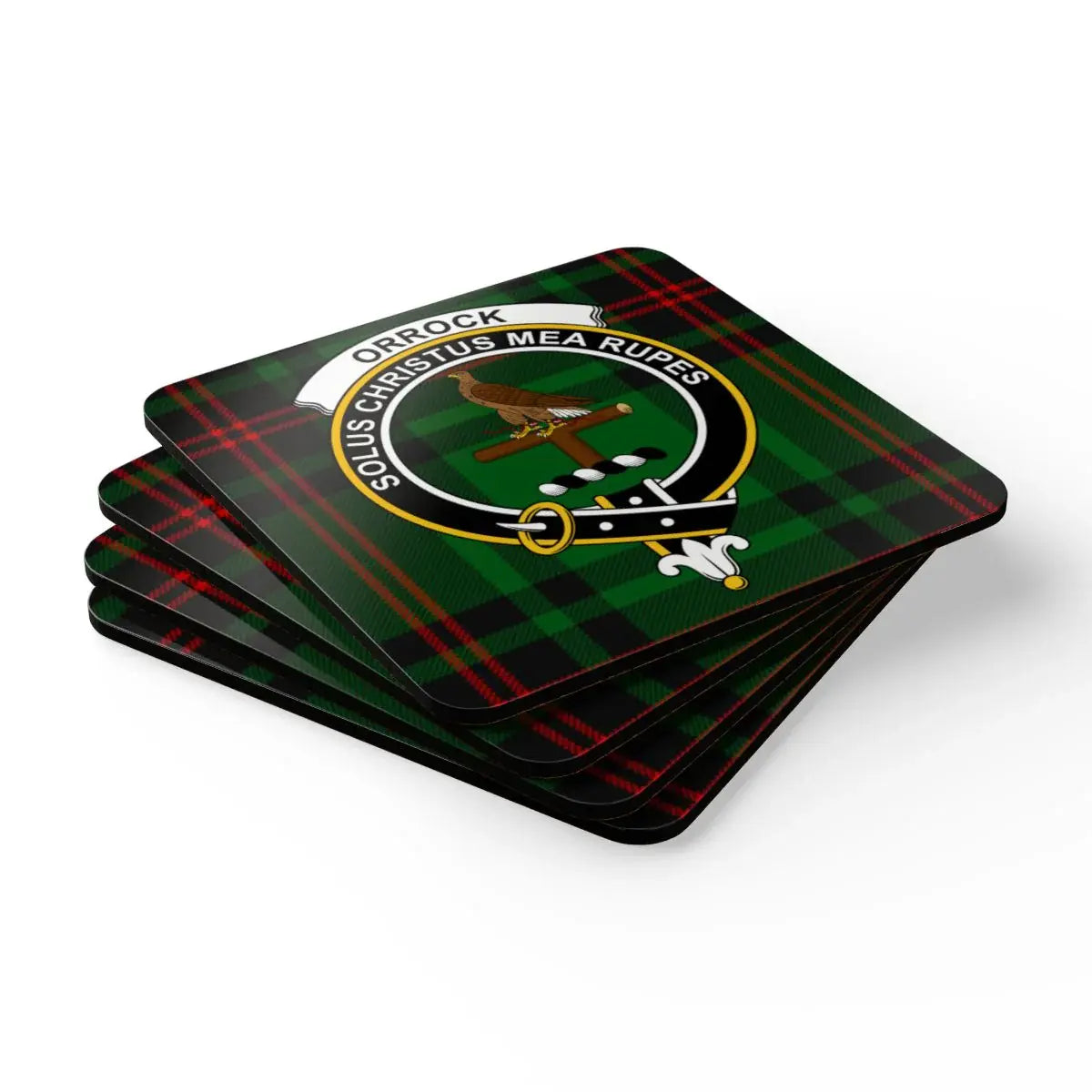 Solus Christus Mea Rupes Plaid Designed Coaster product