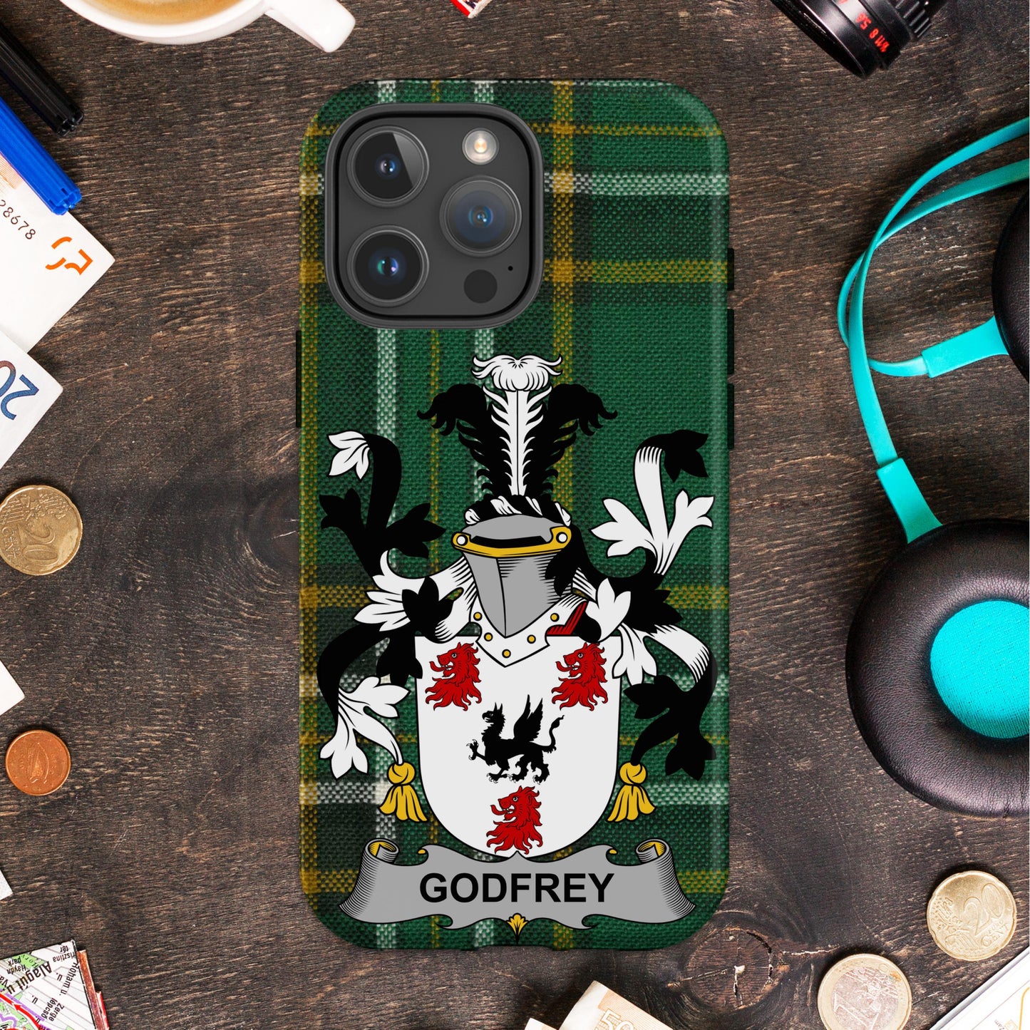 Godfrey Surname Family Crest Cell Phone Cover - Celtic Ancestry Gifts
