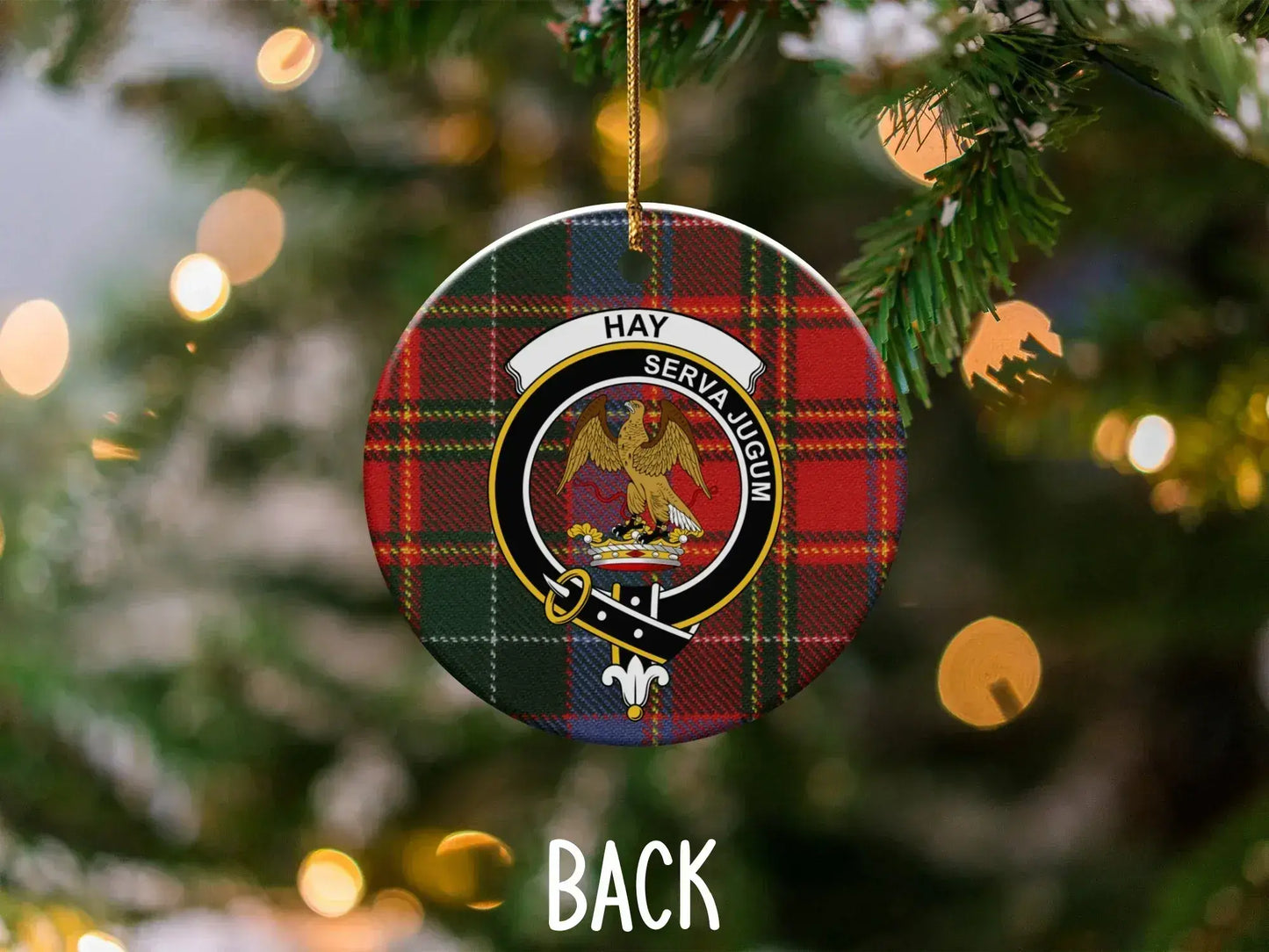 Highland Clan Crest Plaid Christmas Tree Ornament product