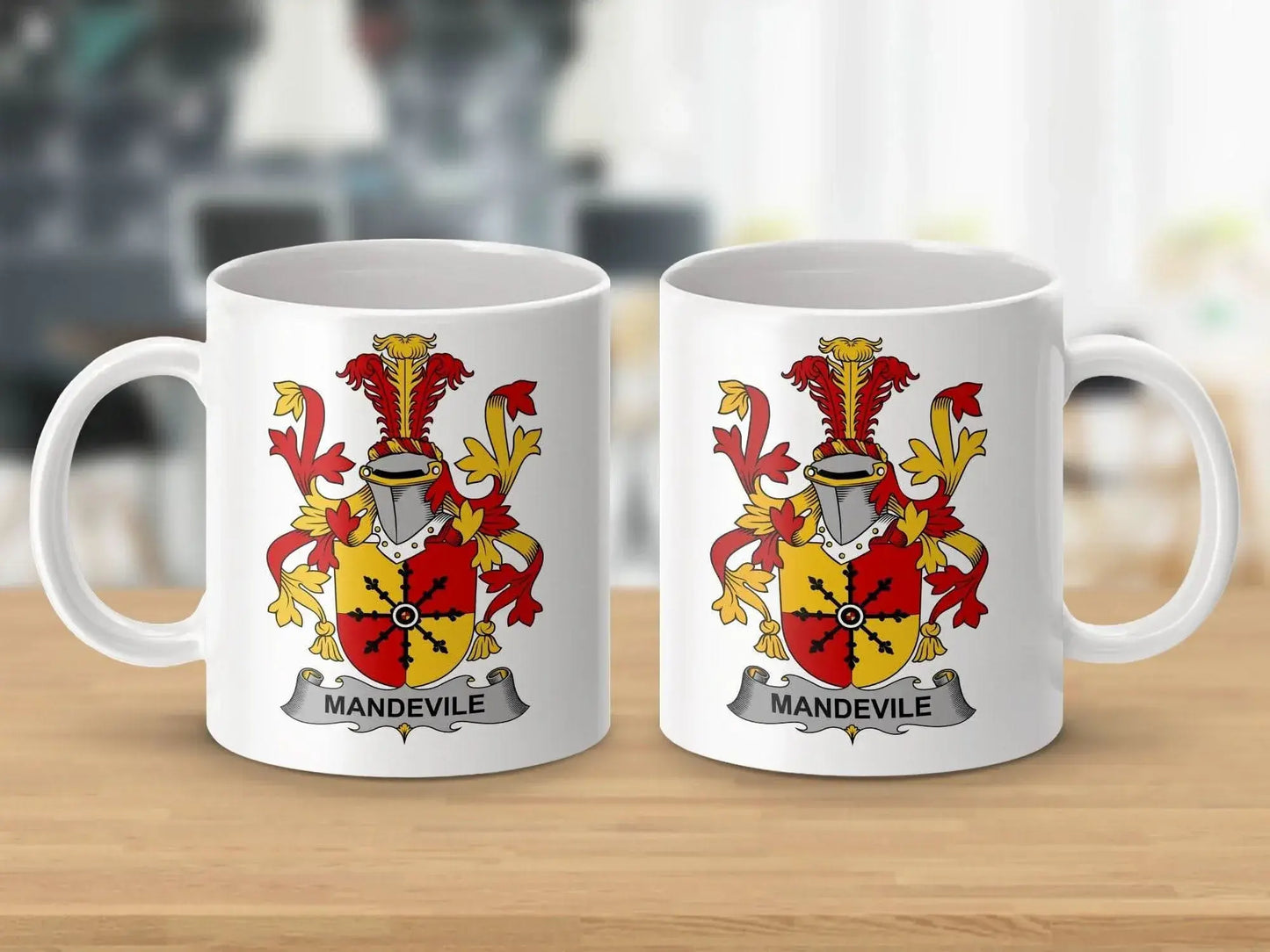 Mandeville Surname Irish Family Crest Mug - Celtic Ancestry Gifts