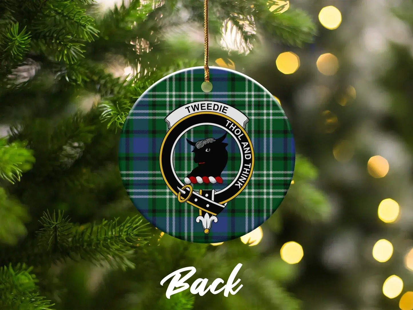 Tweedie Tholand Think Plaid Pattern Ornament product