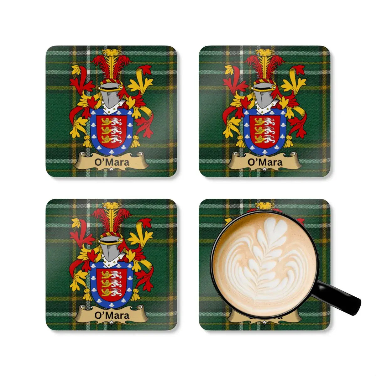 Family Crest Tartan Design O'Mara Coaster Set product