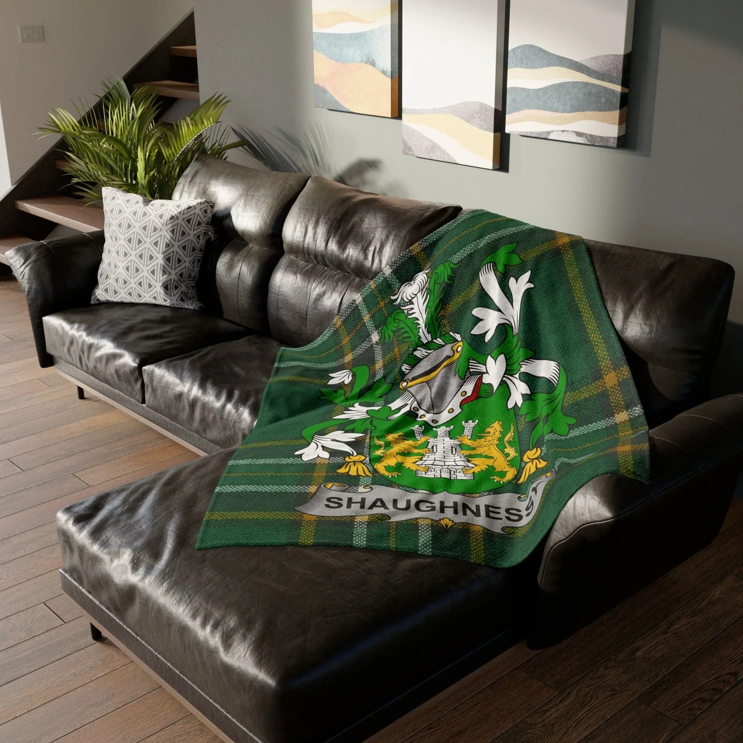 Shaughnessy Surname Irish Coat Of Arms Tartan Blanket
