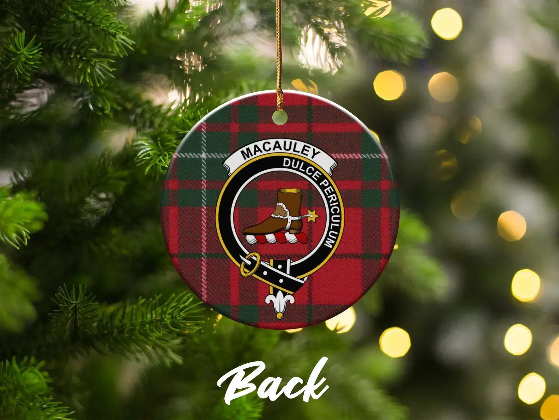 Macaulay Scottish Clan Crest Tartan Ornament product type