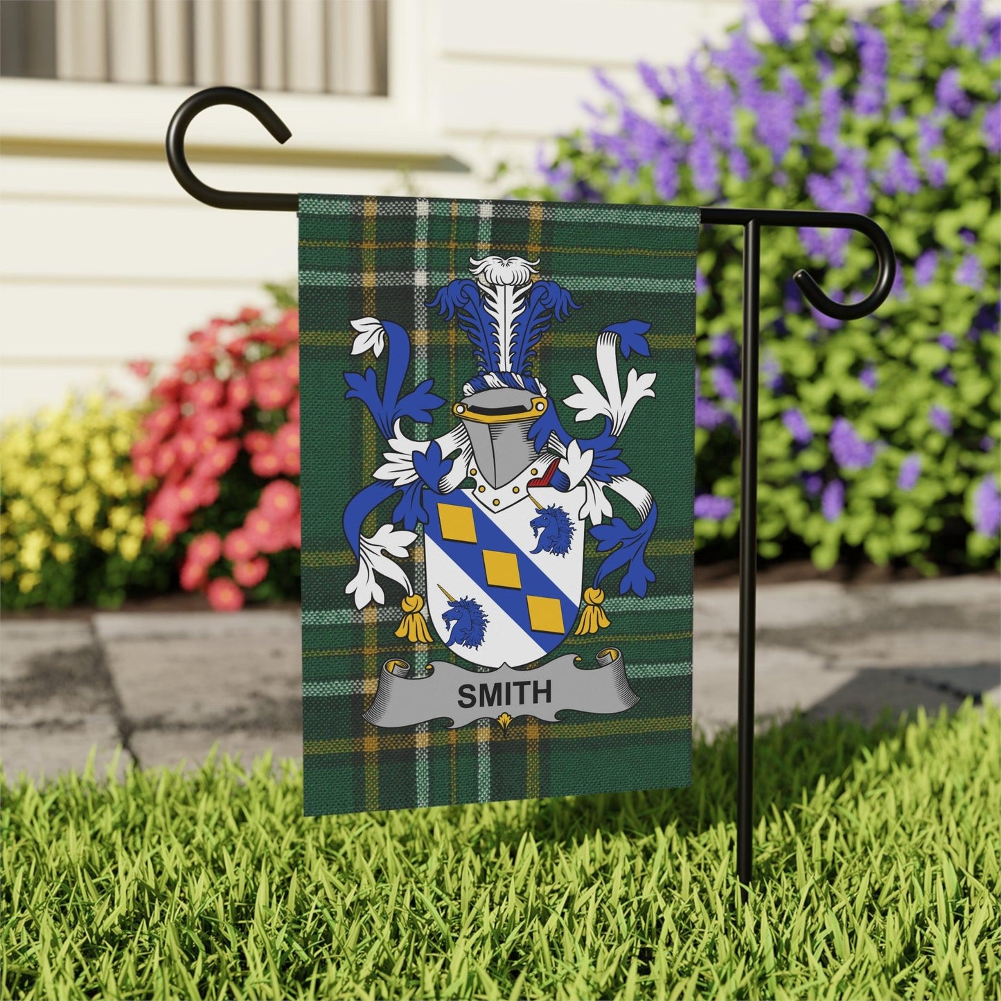 Custom Irish Surname Coat of Arms Tartan Flag