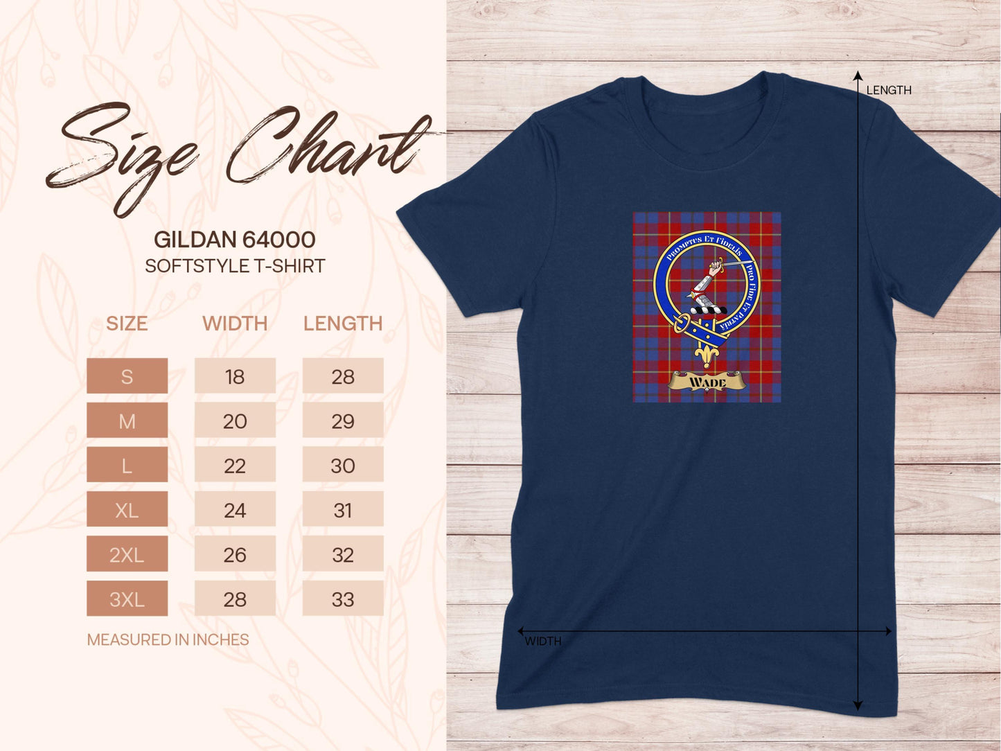 Scottish Wade Clan Crest Tartan Pattern T-Shirt - Celtic Ancestry Gifts