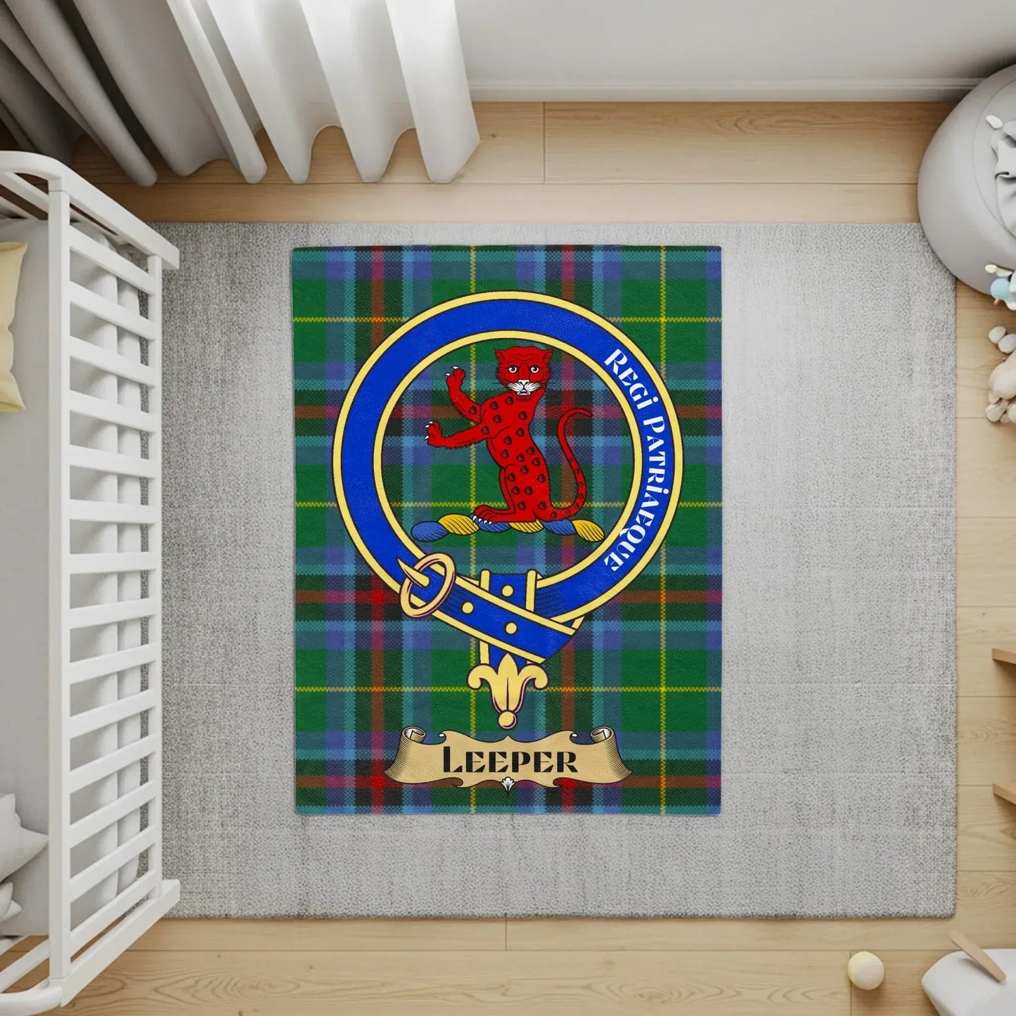 Royal Leeper Tartan Clan Crest Design Rug product