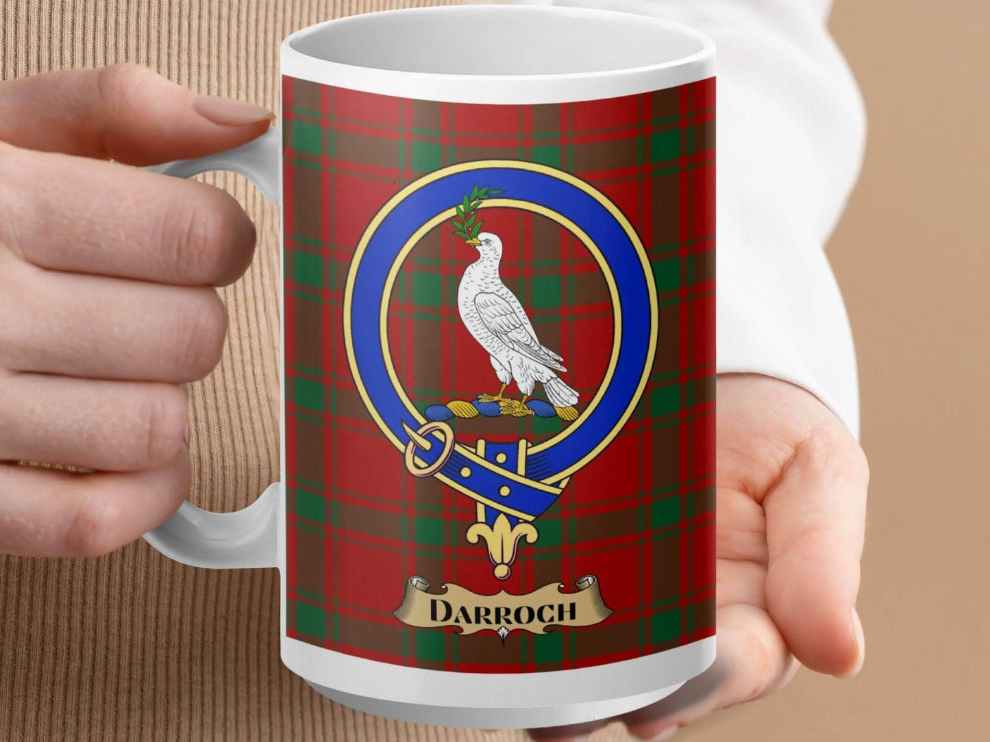 Darroch Family Crest Tartan Plaid Mug Gift product type