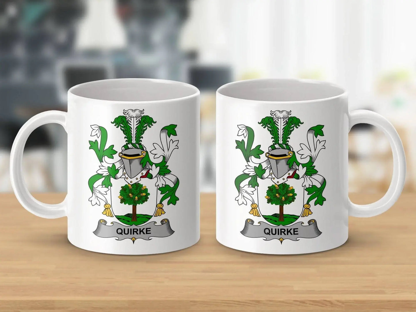Quirke Surname Irish Family Crest Mug - Celtic Ancestry Gifts