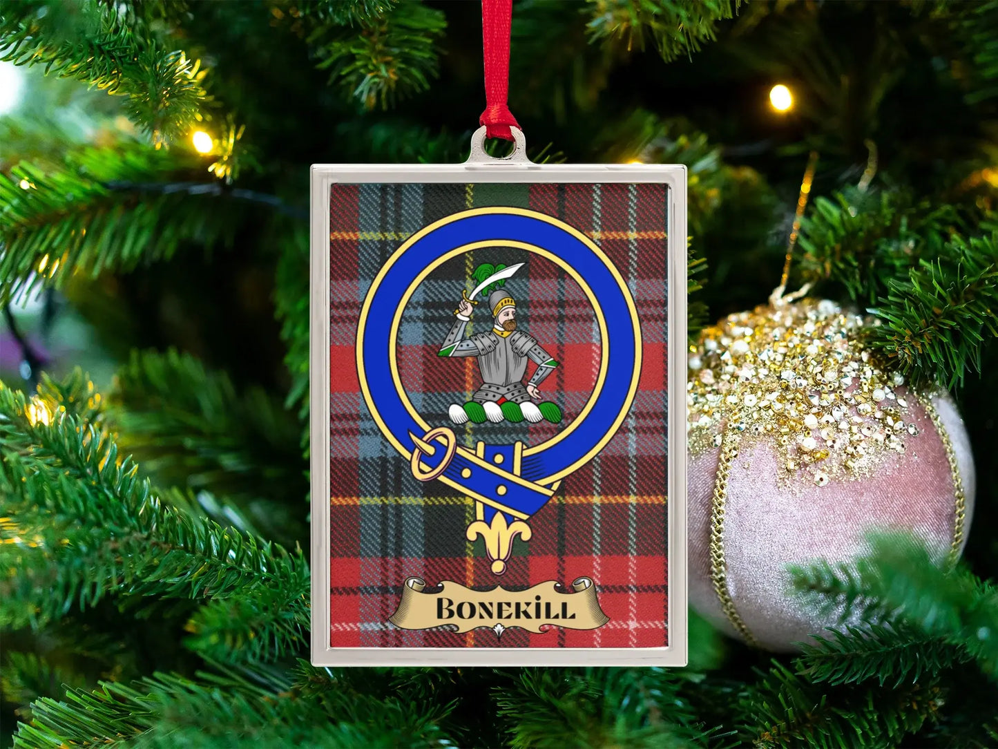 Scottish Tartan Bonekill Crest Hanging Decoration product