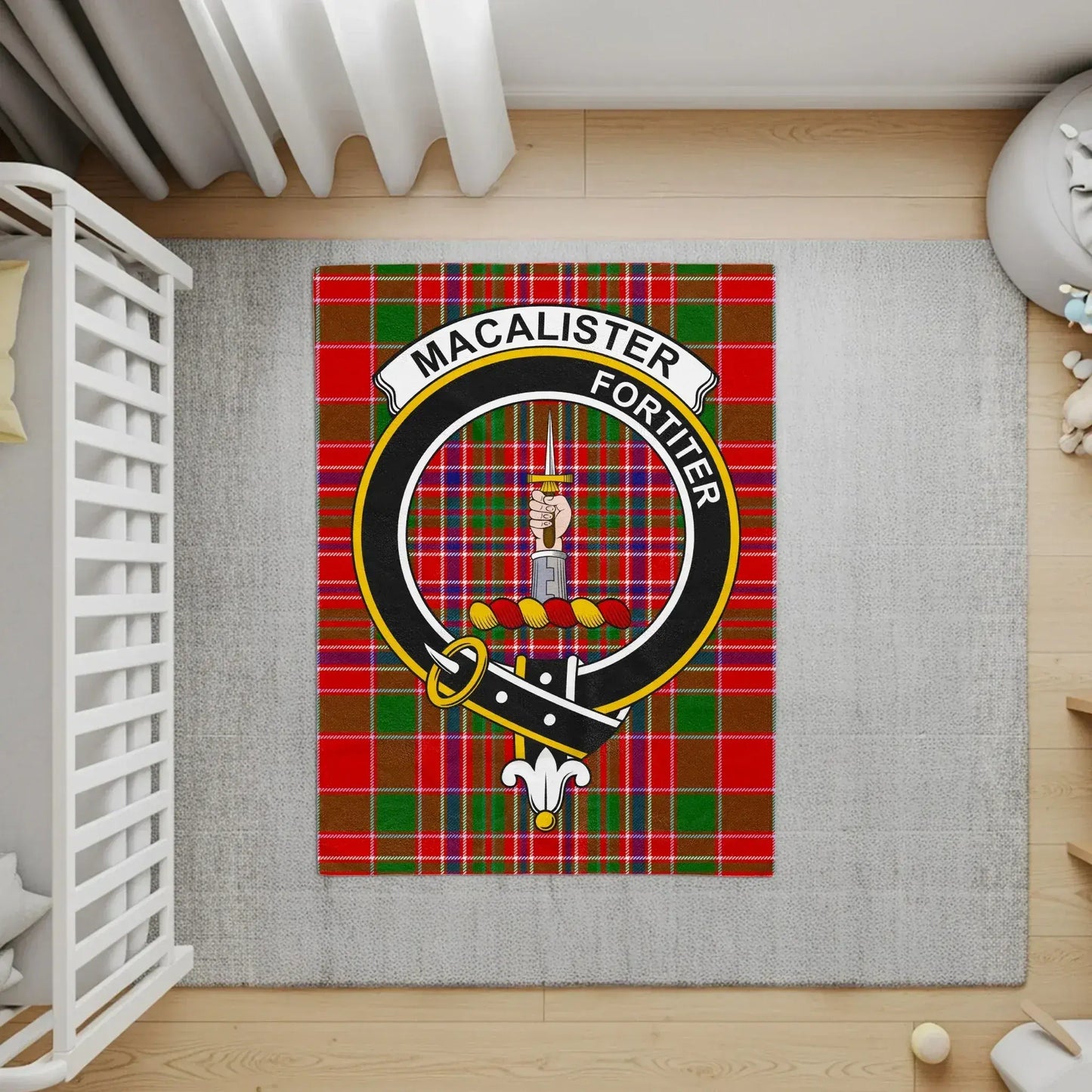 Macalister Fortiter Clan Badge Tartan Rug product