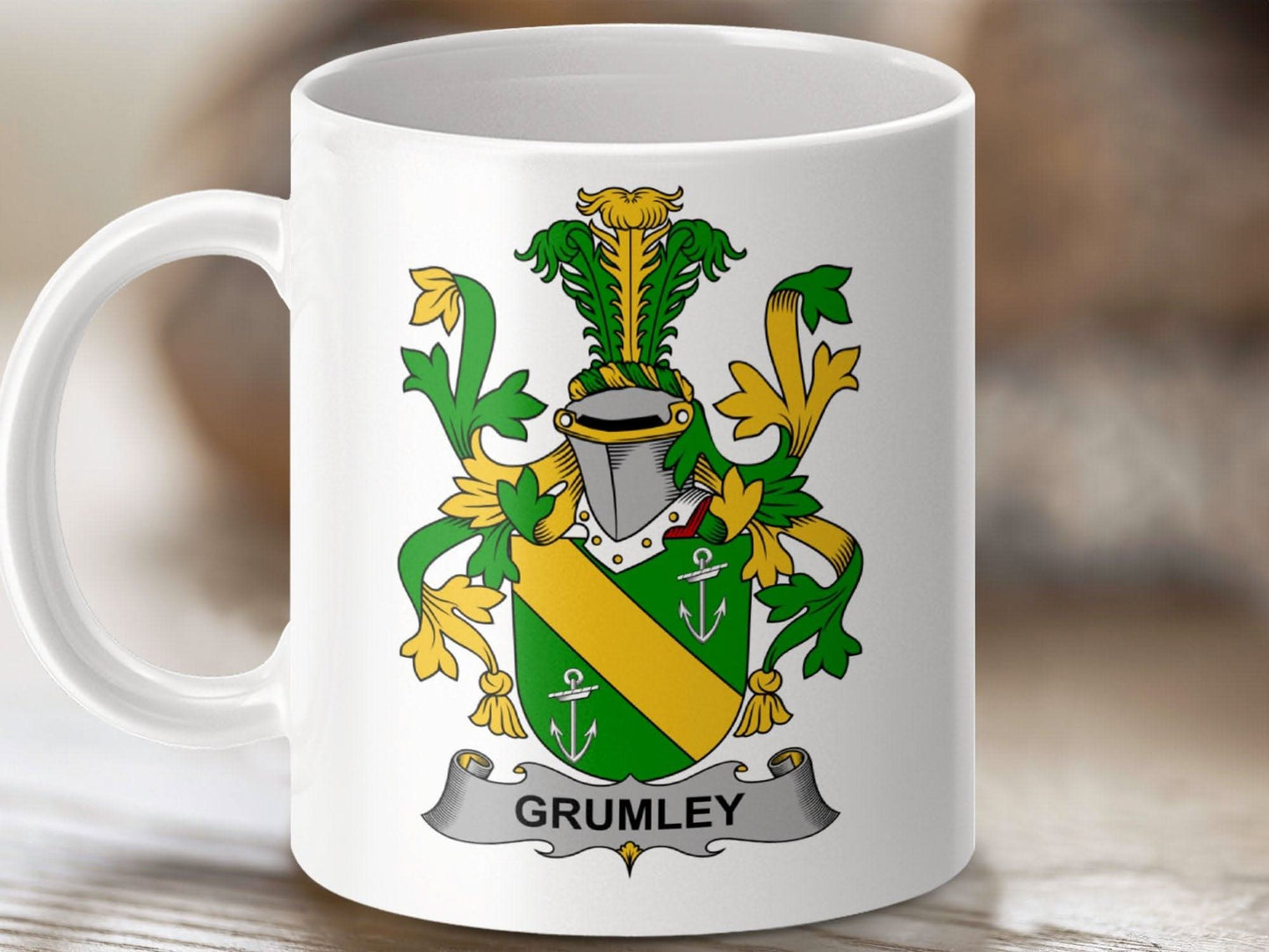 Grumley Surname Irish Family Crest Mug - Celtic Ancestry Gifts