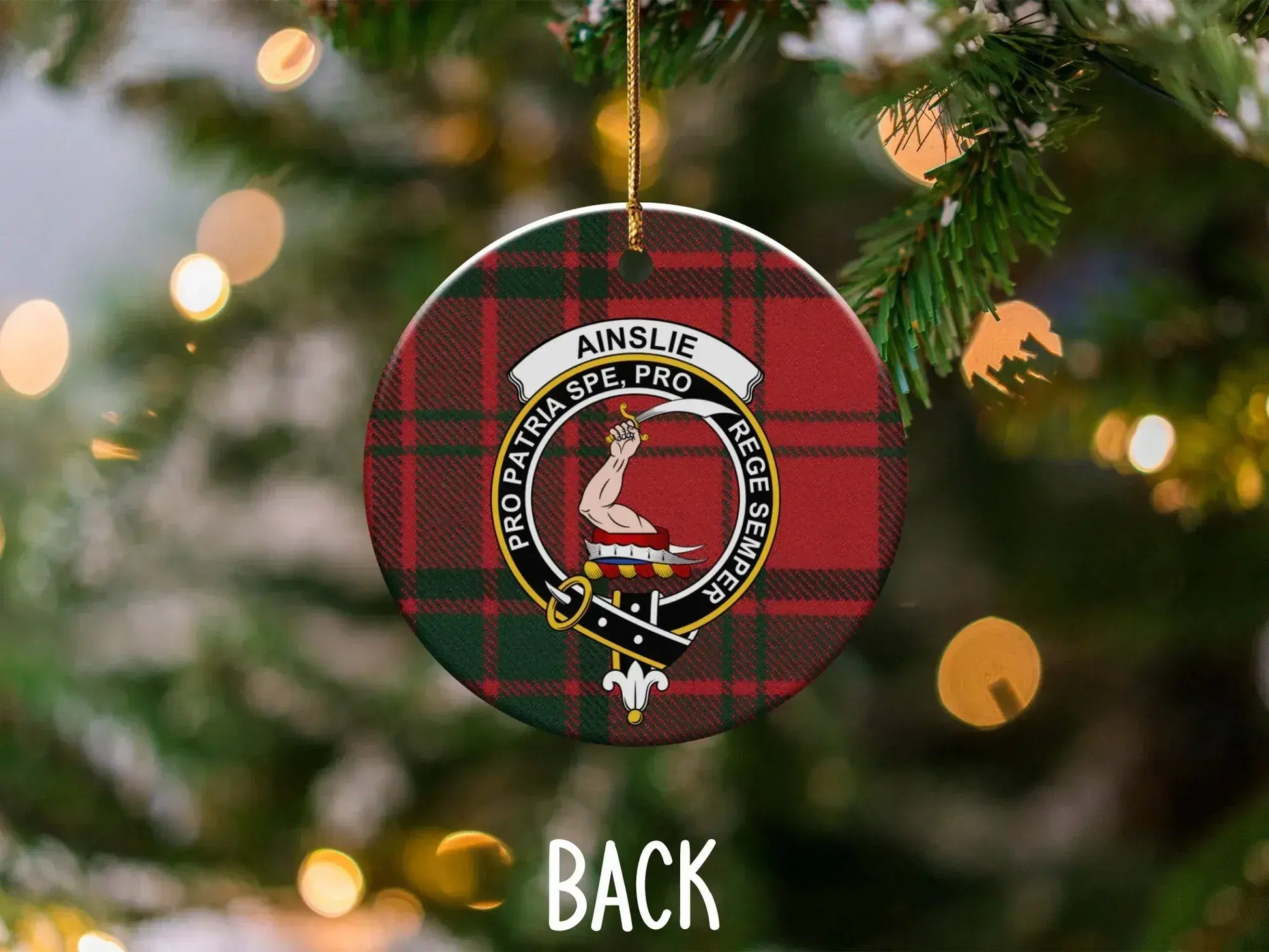 Clan Crest Tartan Personalized Christmas Ornament product