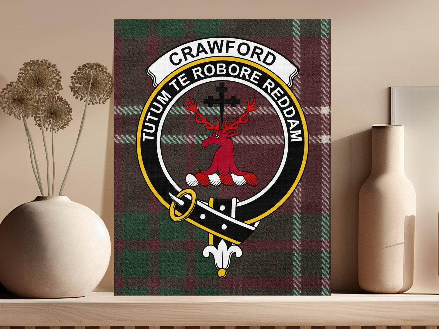 Crawford Tartan Clan Crest Wall Art Decor product