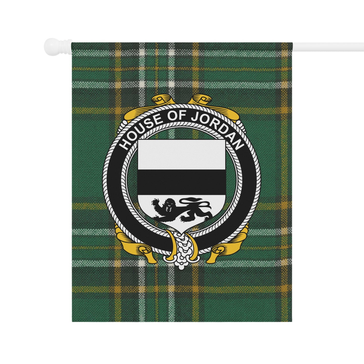 House of Jordan Crest Plaid Design Decorative Flag