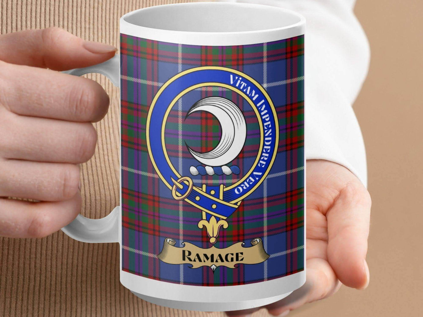 Clan Ramage Coat of Arms Tartan Design Mug product