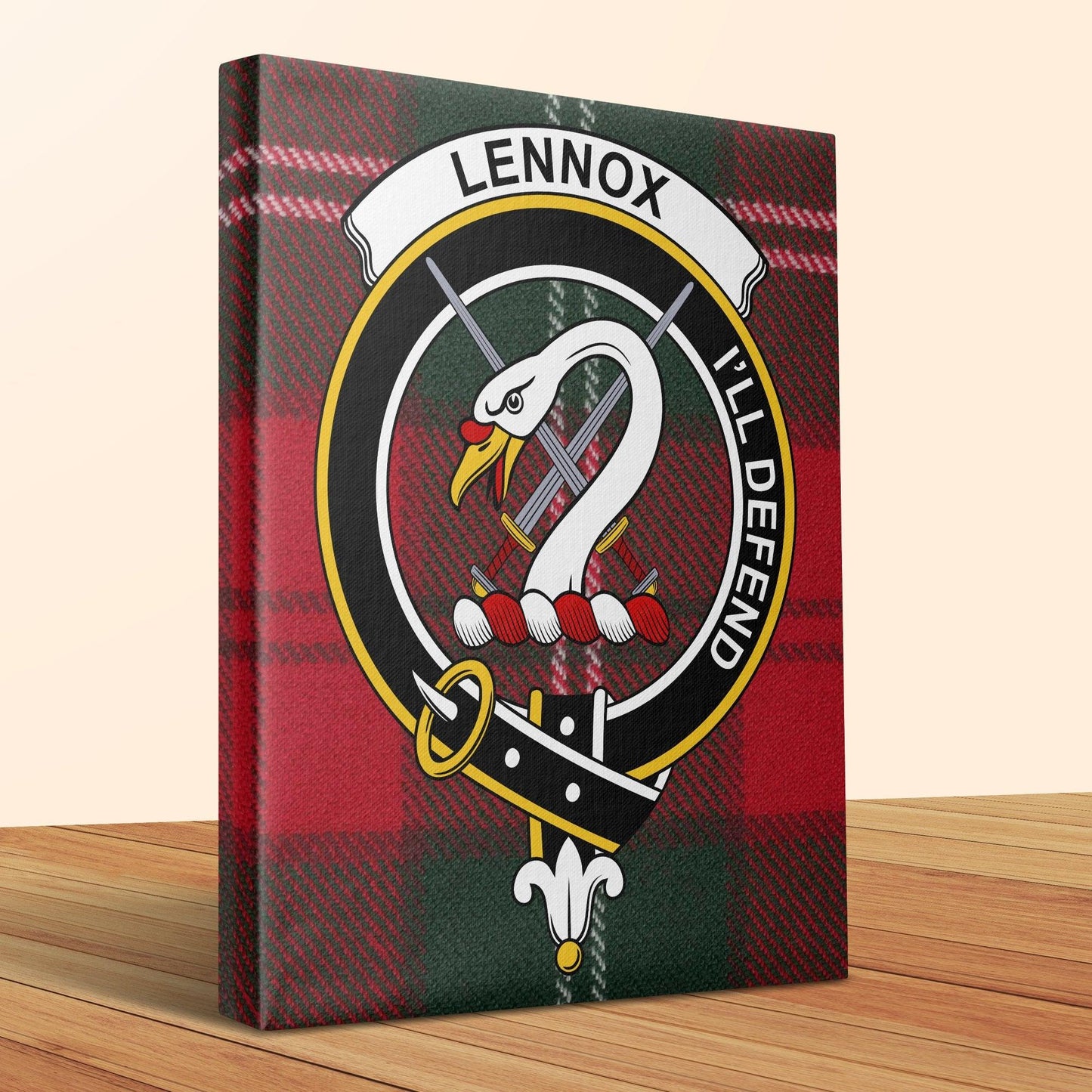 Vintage Lennox I'll Defend Plaid Crest Canvas product