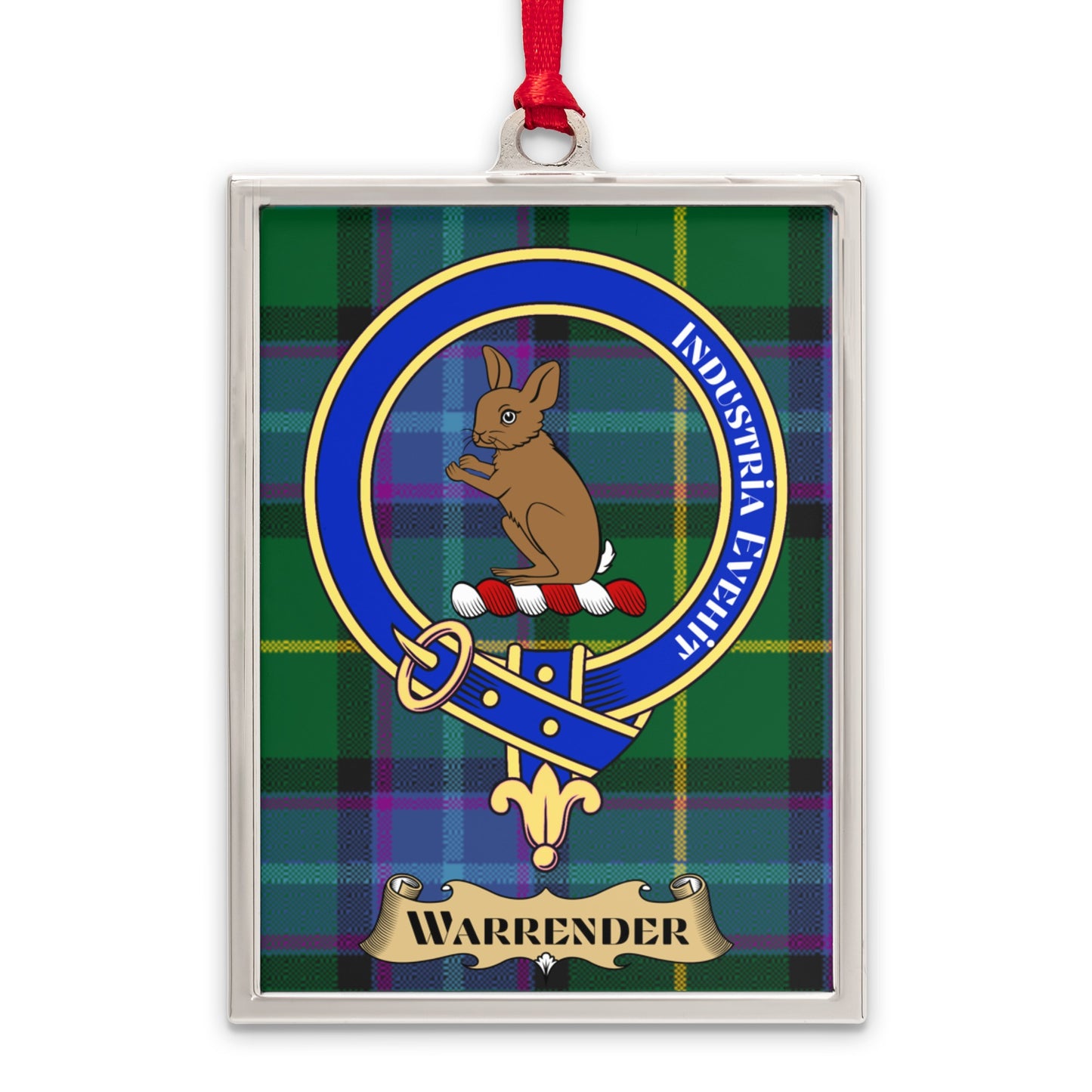 Warrender Crest Plaid Background Ornament product