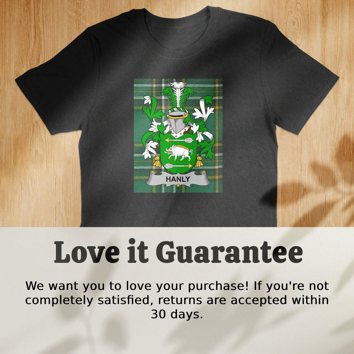 Hanly Family Crest Tartan T-Shirt - Celtic Ancestry Gifts