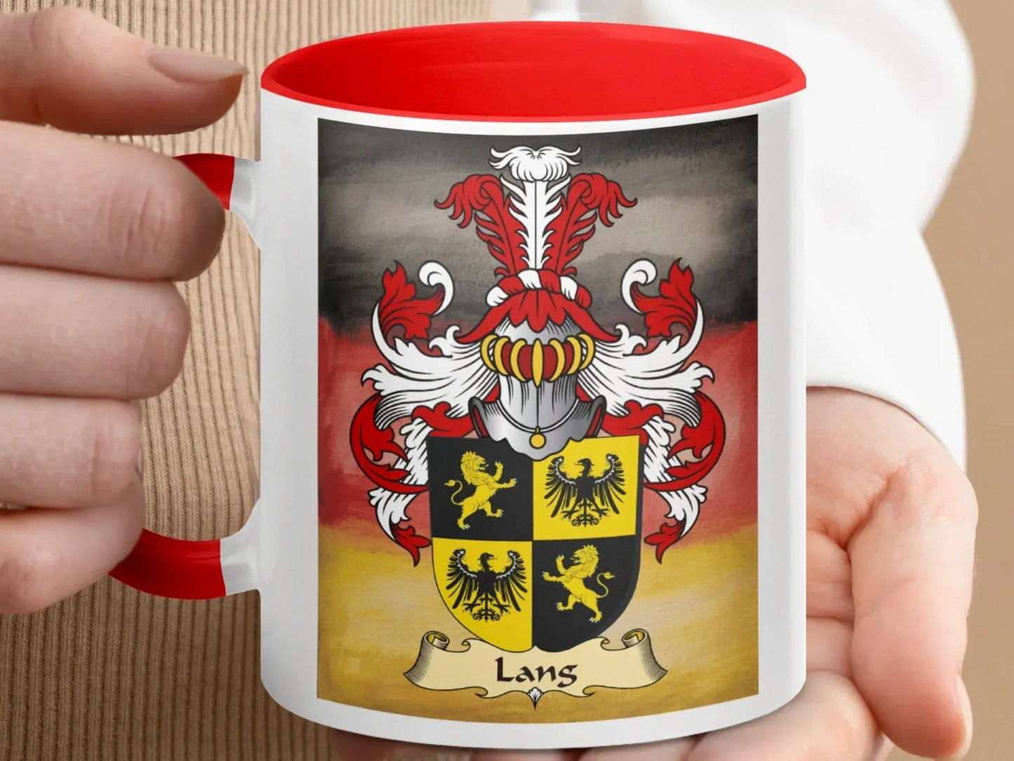 Lang Family Crest Coat of Arms Emblem Mug product