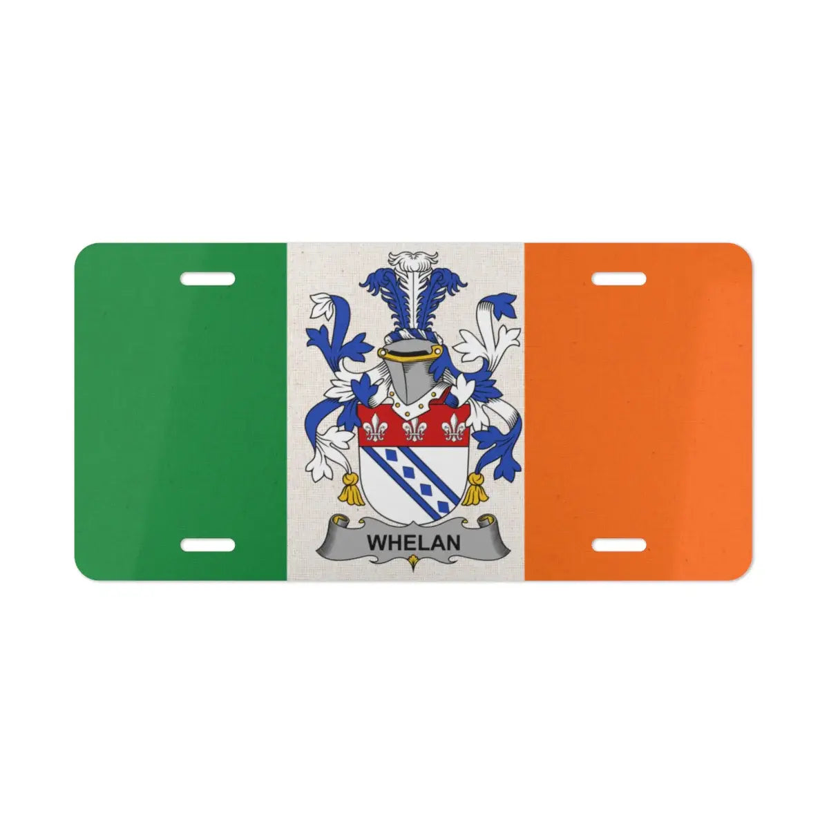 Irish Family Crest Green and Orange License Plate product