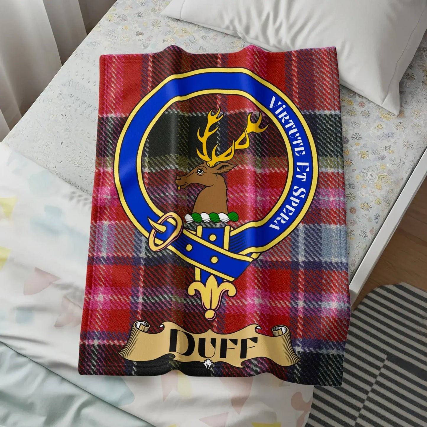 Virtute Et Spe Pro Clan Duff Tartan Blanket product
