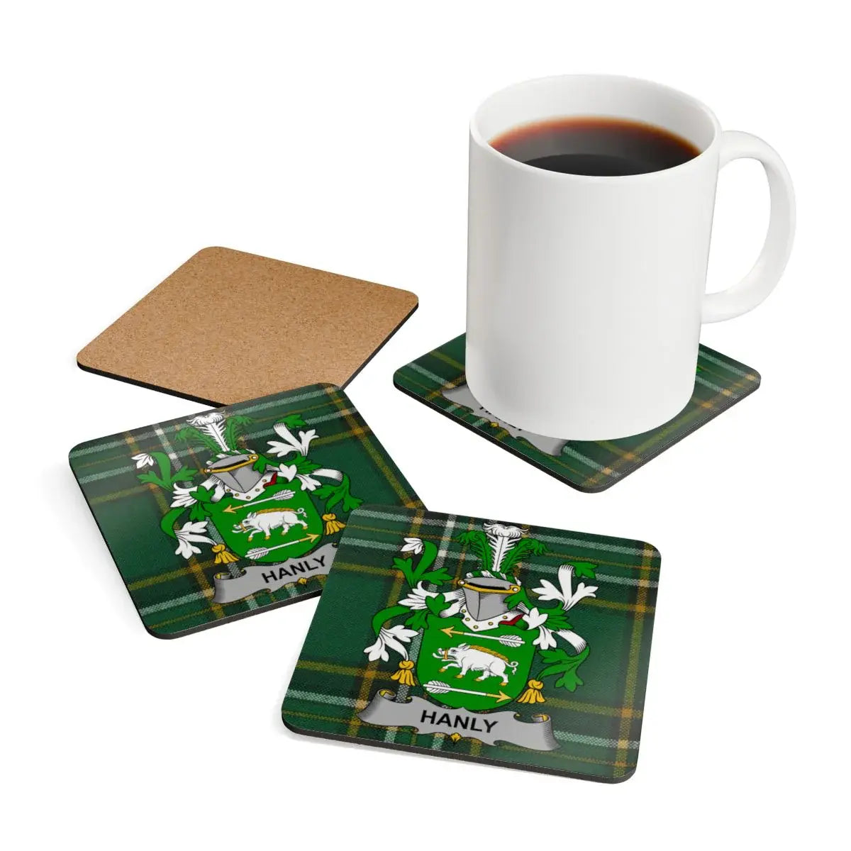Personalized Family Crest Coasters Set Beverage product type