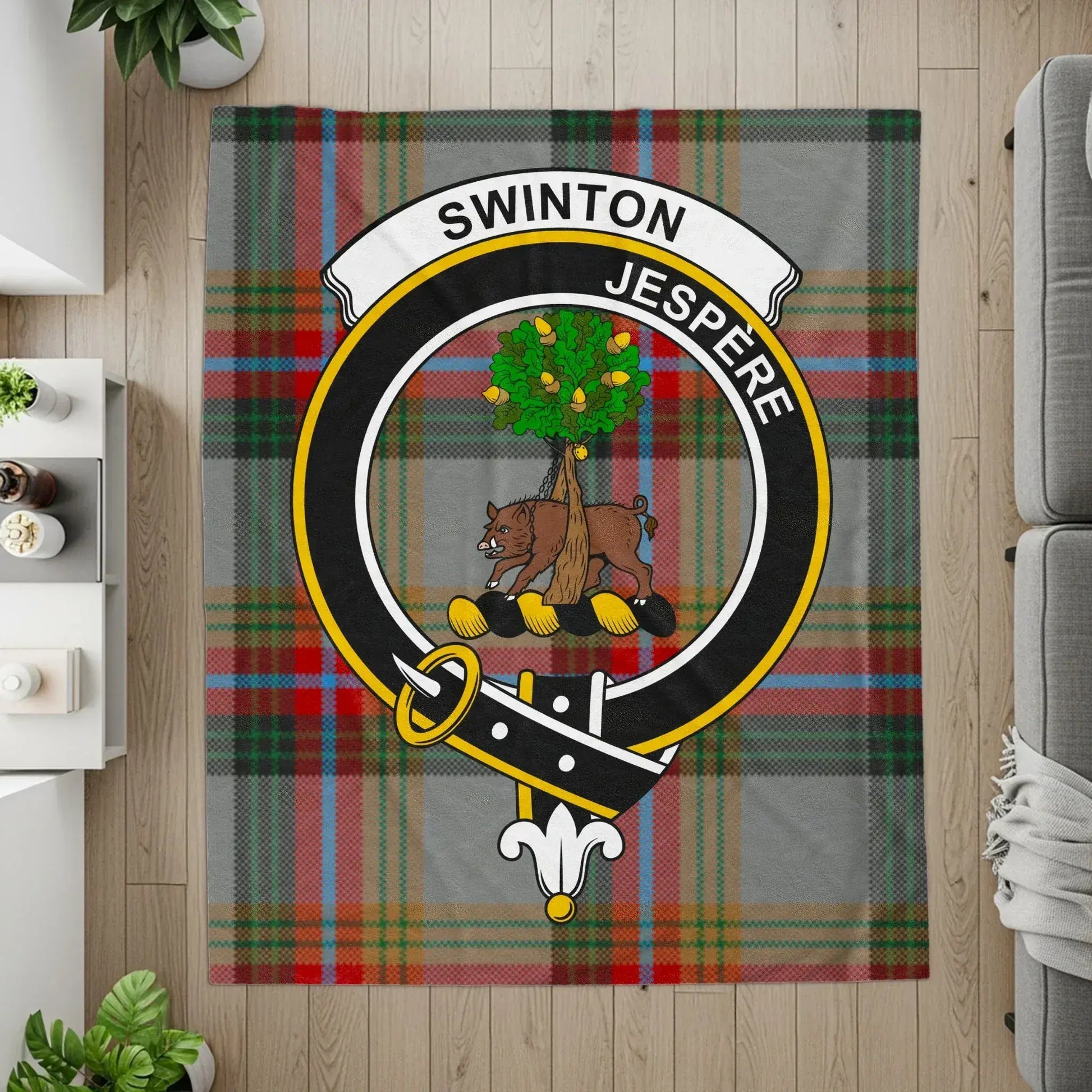 Swinton Jespere Family Crest Tartan Print Blanket product