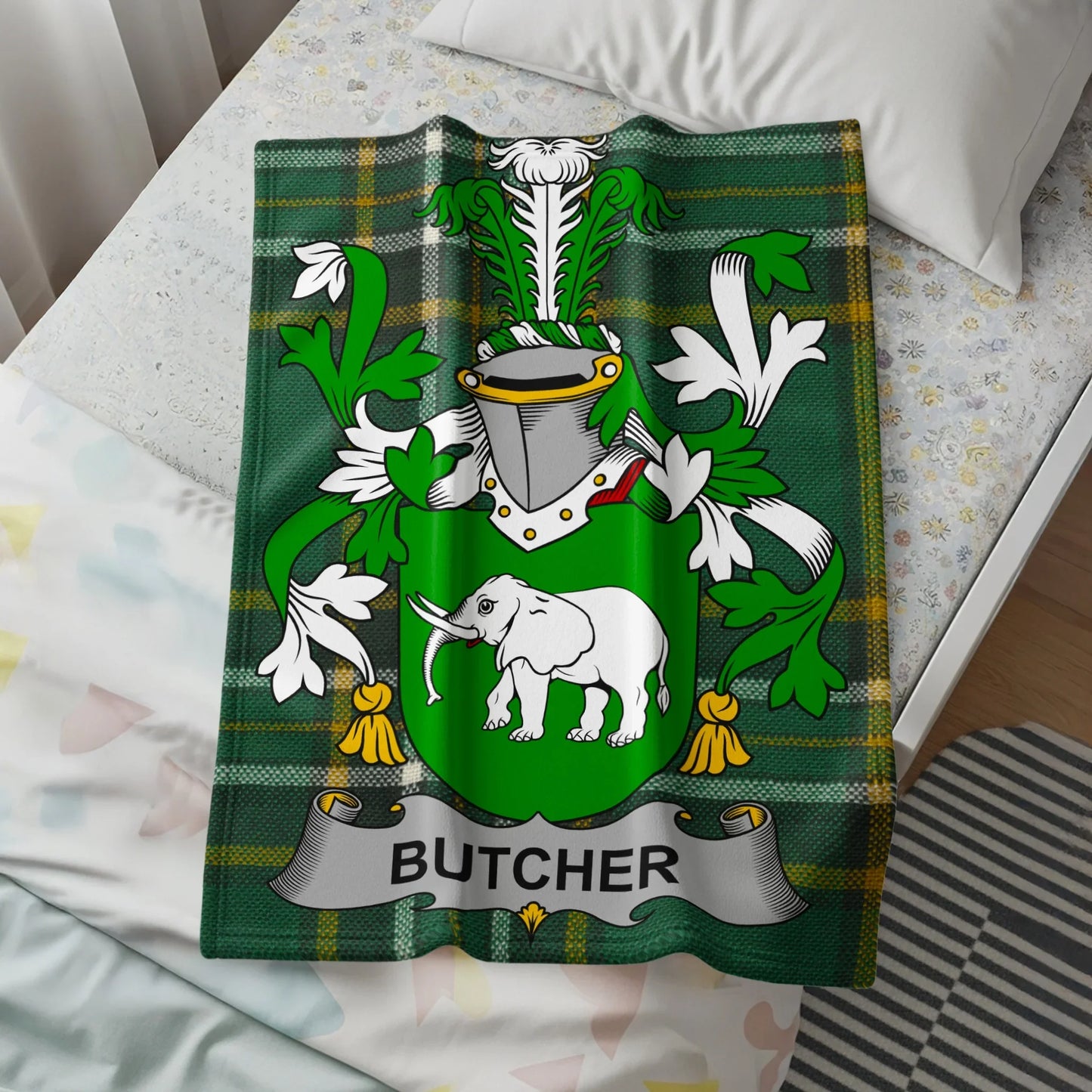 Butcher Heraldic Family Crest Bedding Product