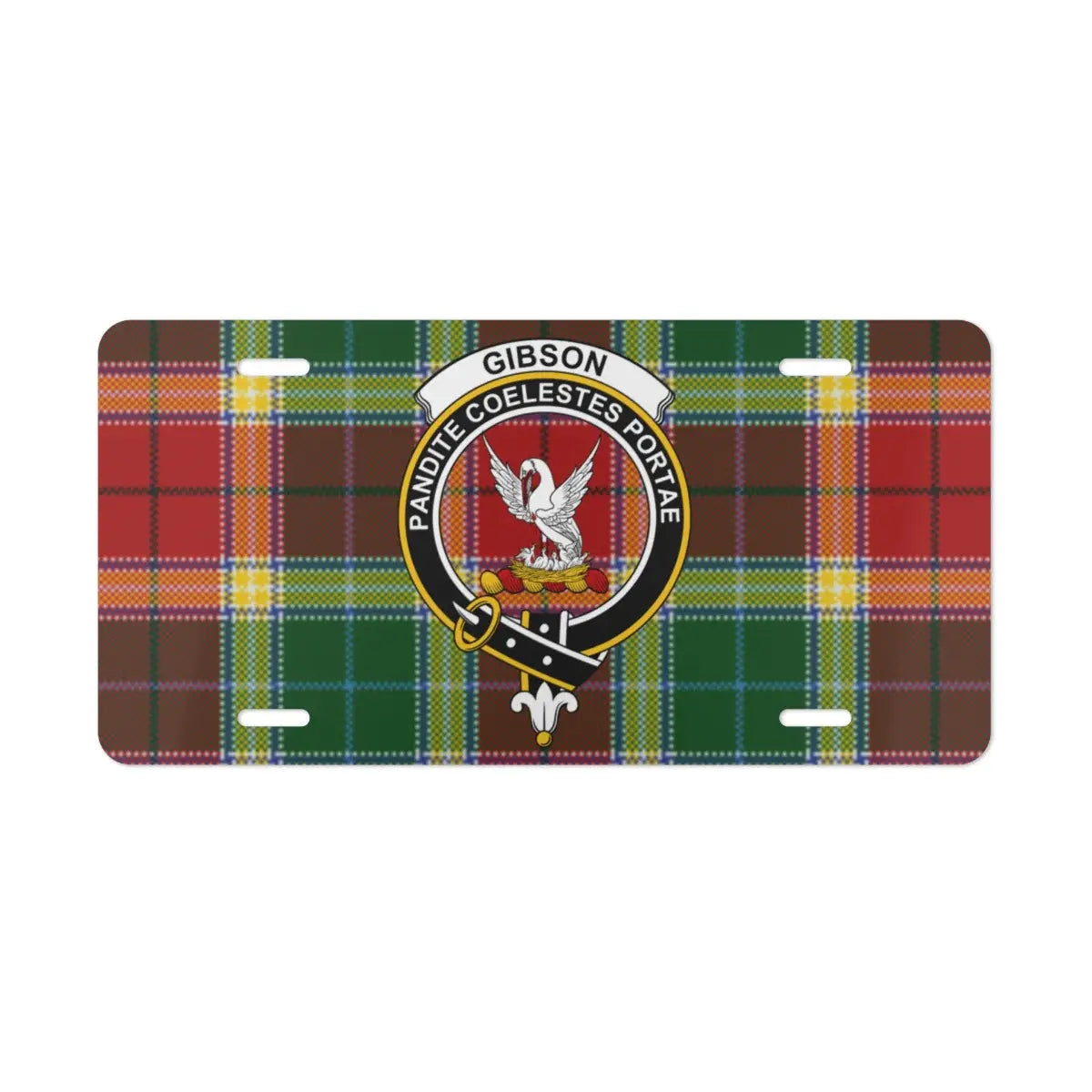 Gibson Family Crest Tartan Plaid License Plate product