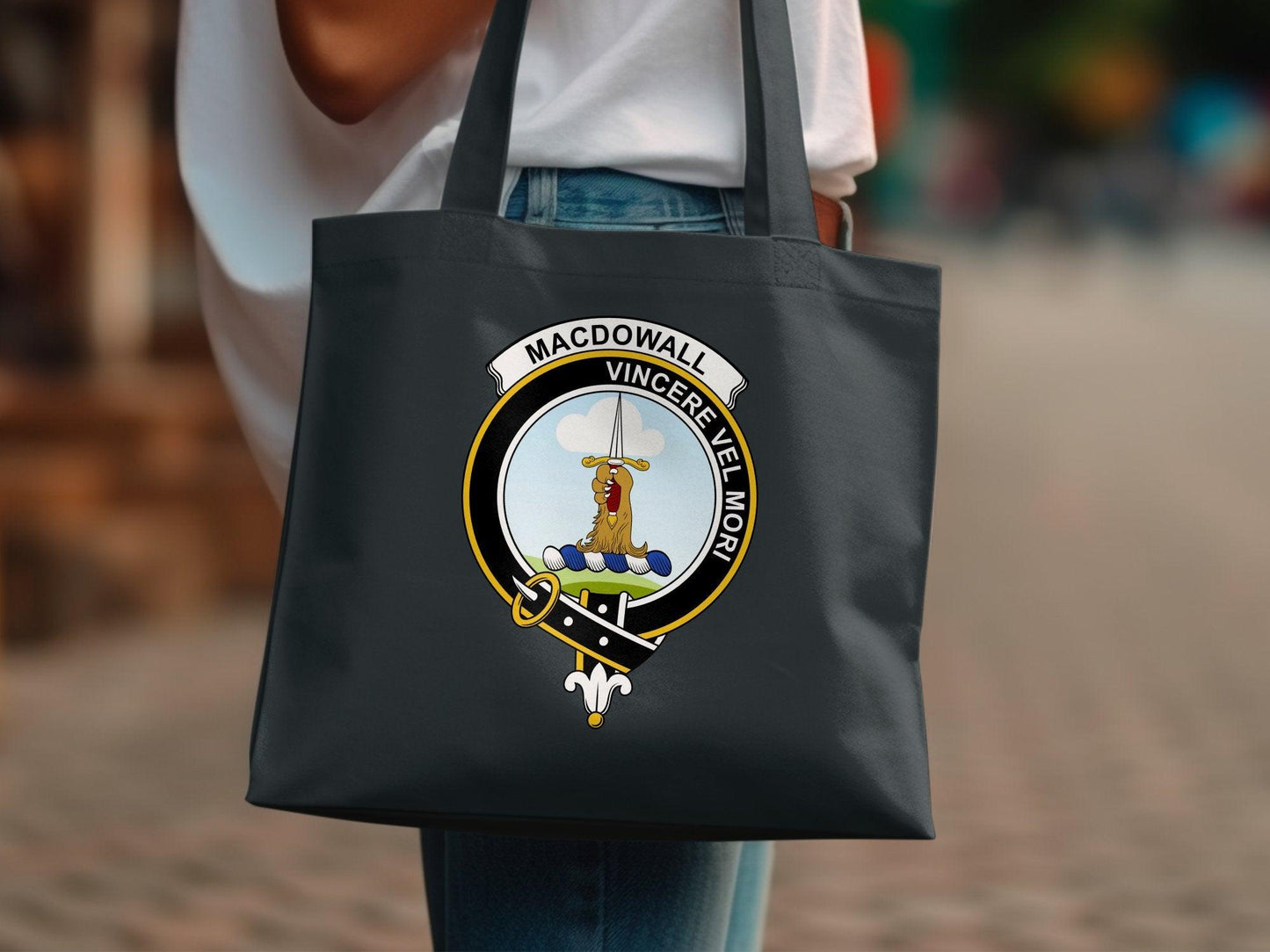 Macdowall Clan Crest Tote Bags - Celtic Ancestry Gifts