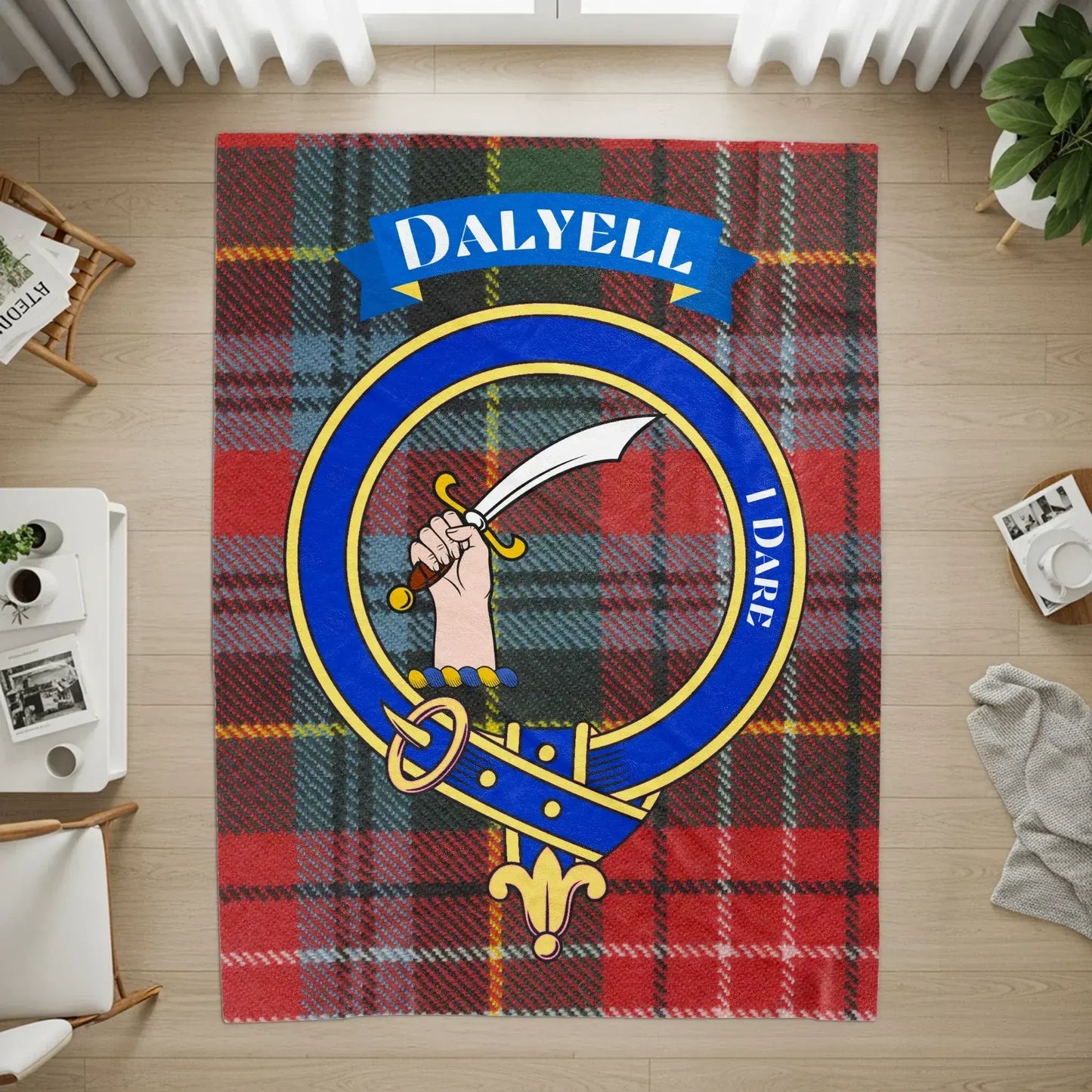 Dalyell I Dare Red Plaid Pattern Floor Mat product