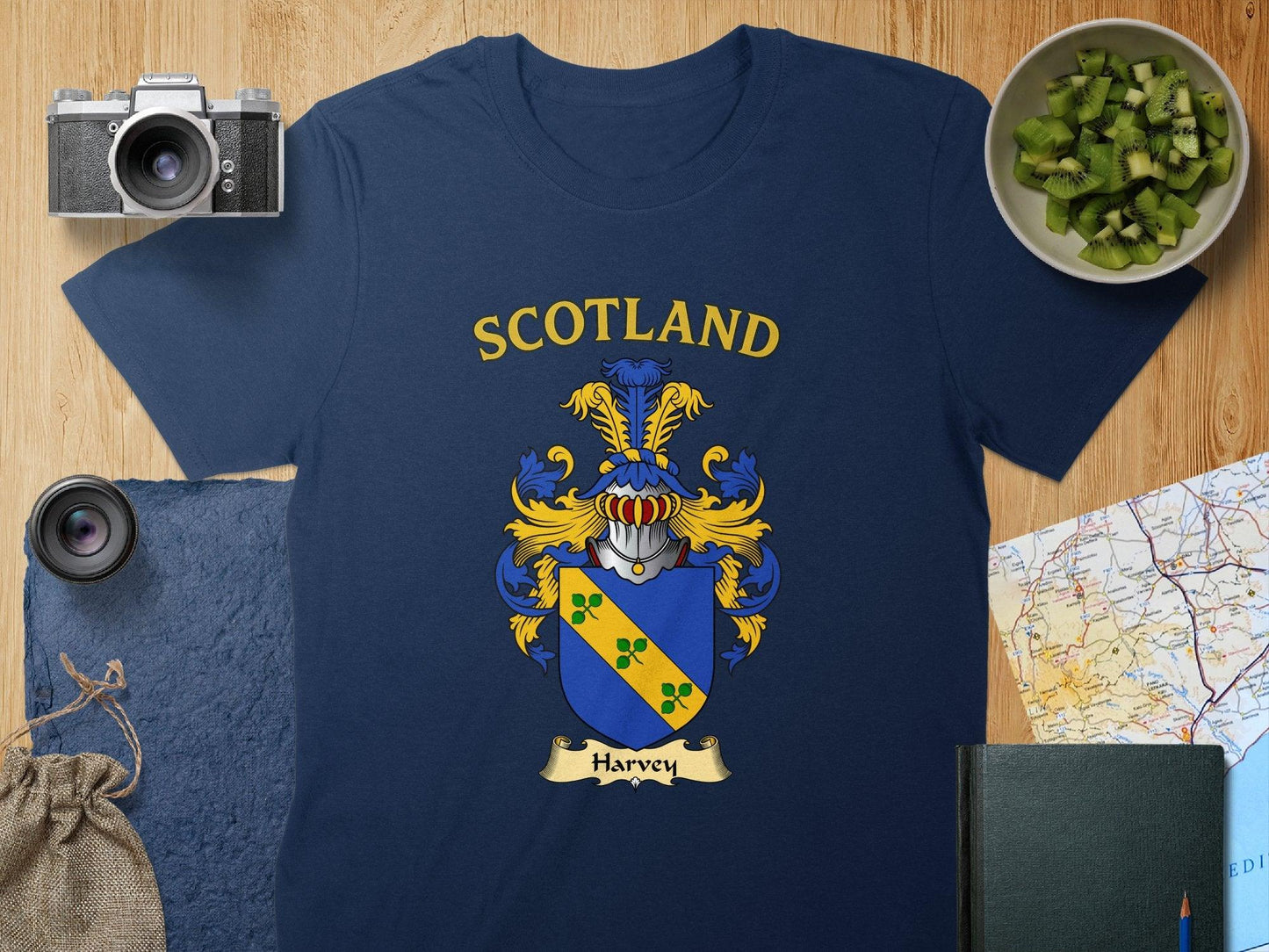 Harvey Clan Family Crest Scotland T-Shirt - Celtic Ancestry Gifts