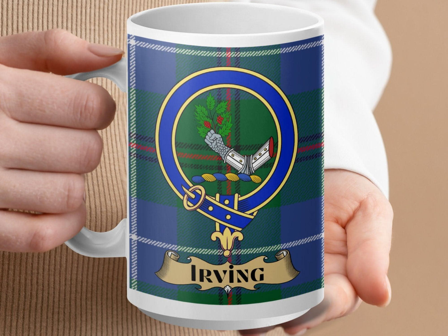Personalized Irving Family Clan Crest Coffee Mug product