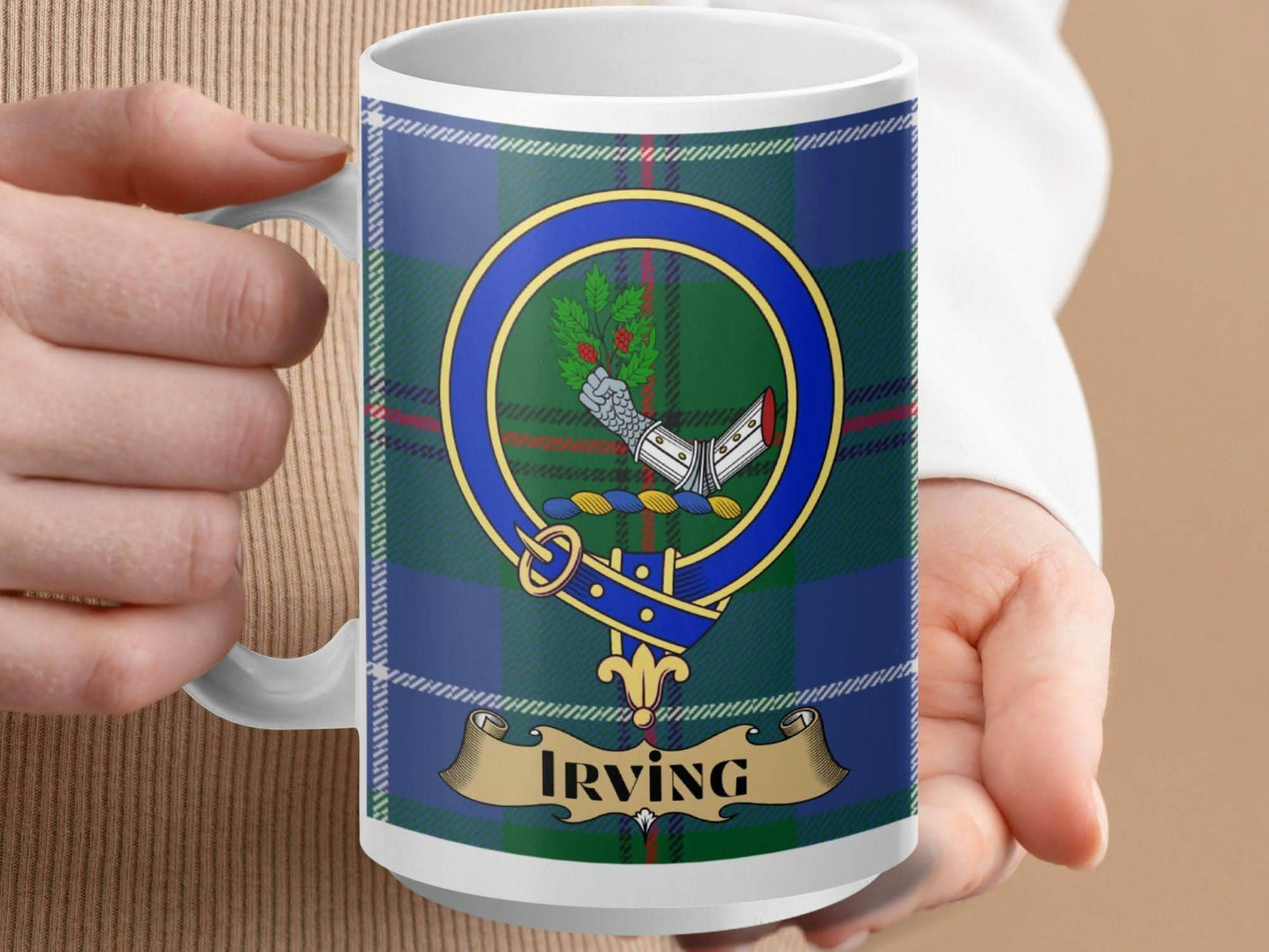Personalized Irving Family Clan Crest Coffee Mug product