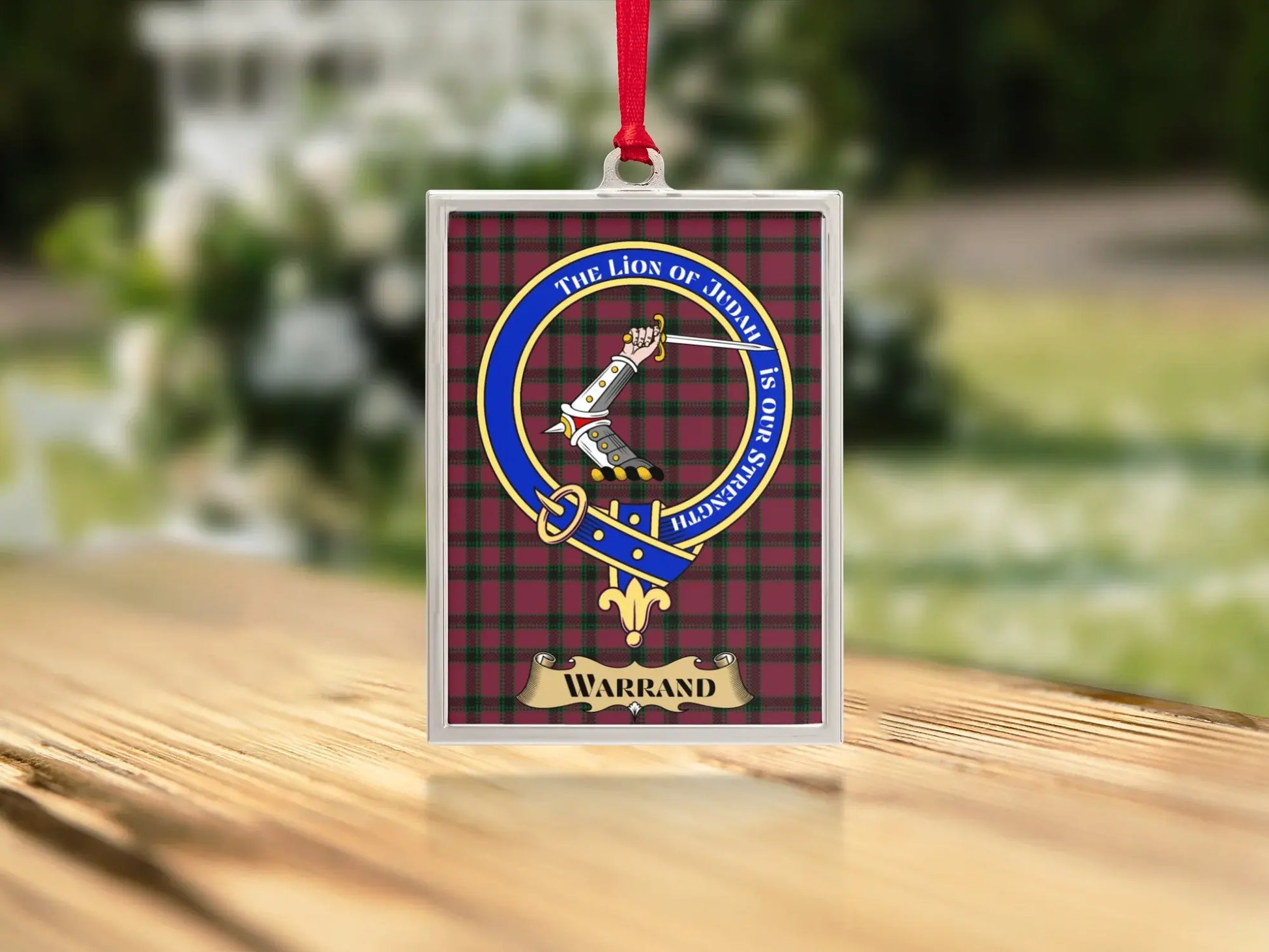 Family Crest Plaid Background Christmas Ornament product