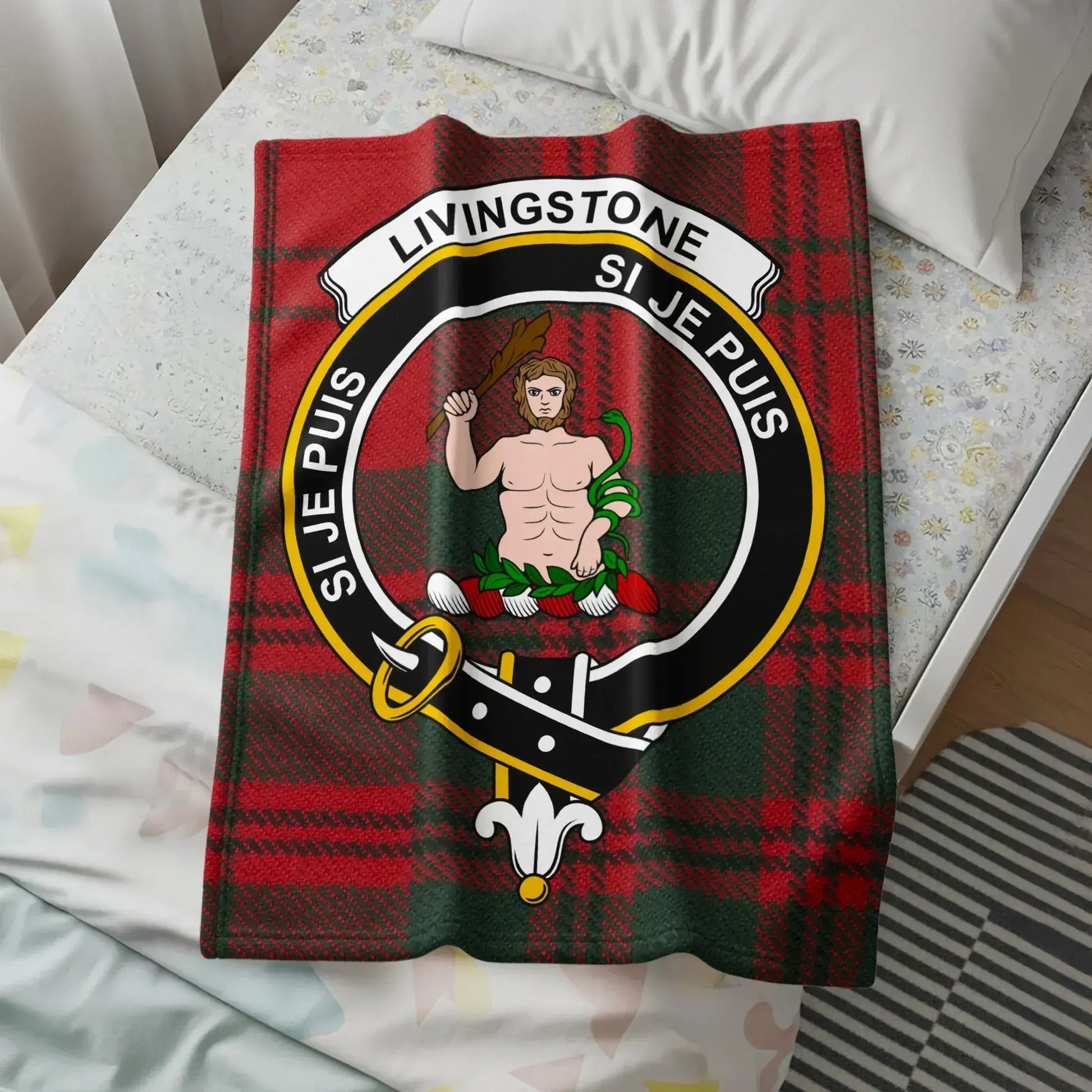 Livingstone Si Je Puis Crest Tartan Blanket product