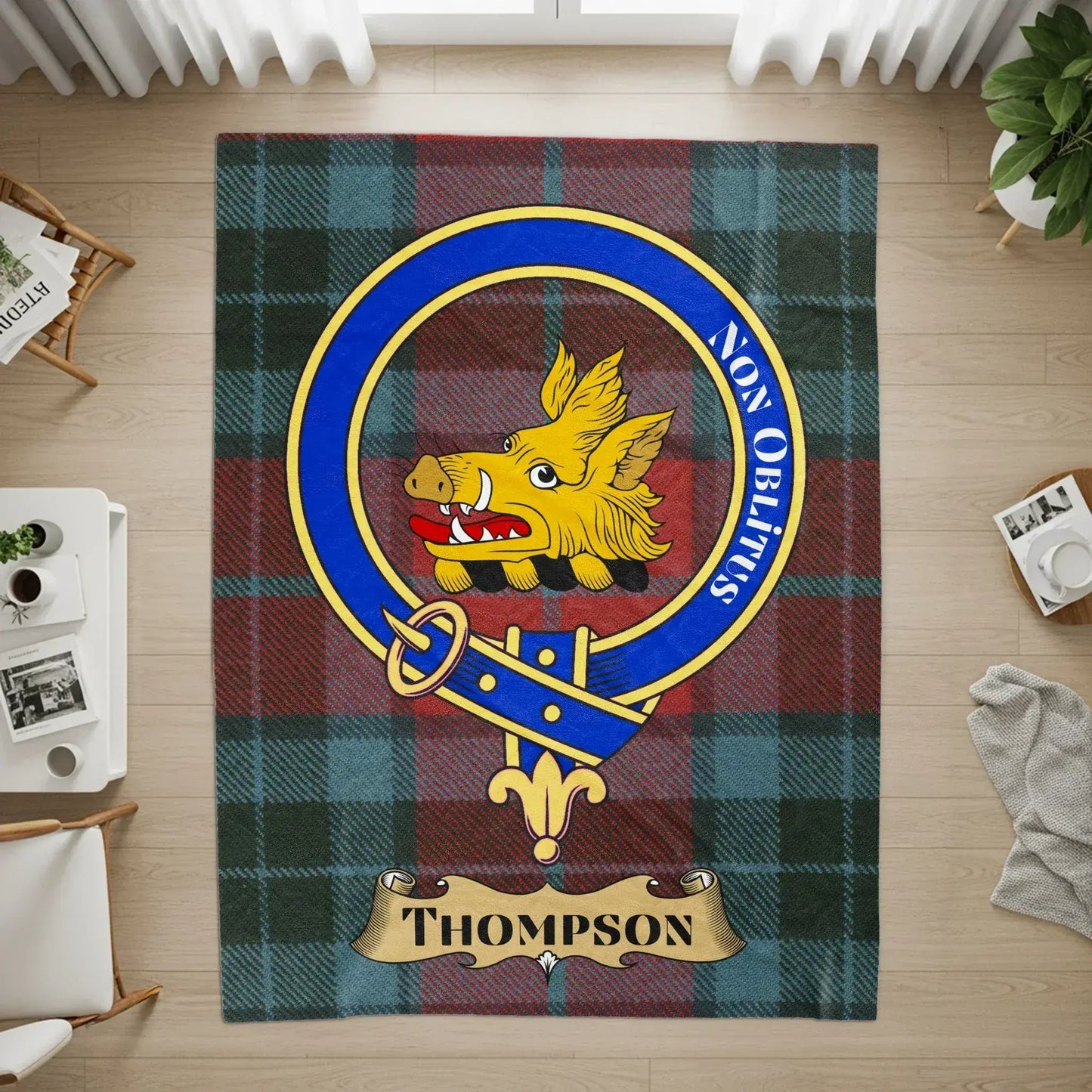 Thompson Family Crest Design Area Rug product type