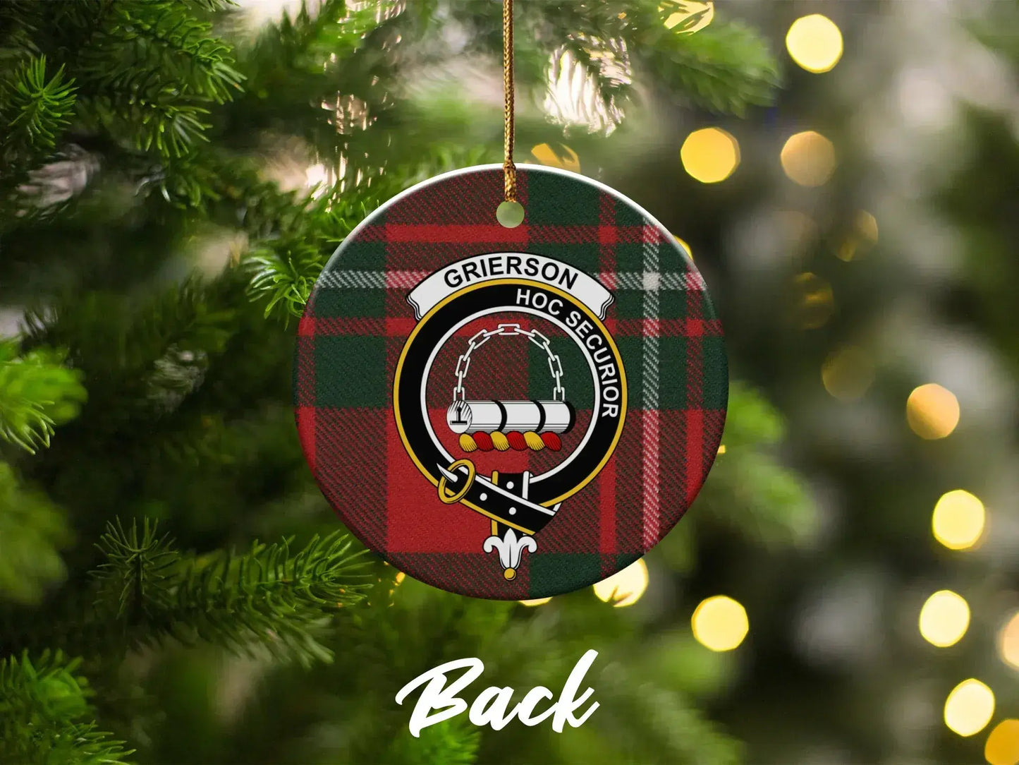 Scottish Clan Crest Tartan Christmas Tree Ornament product