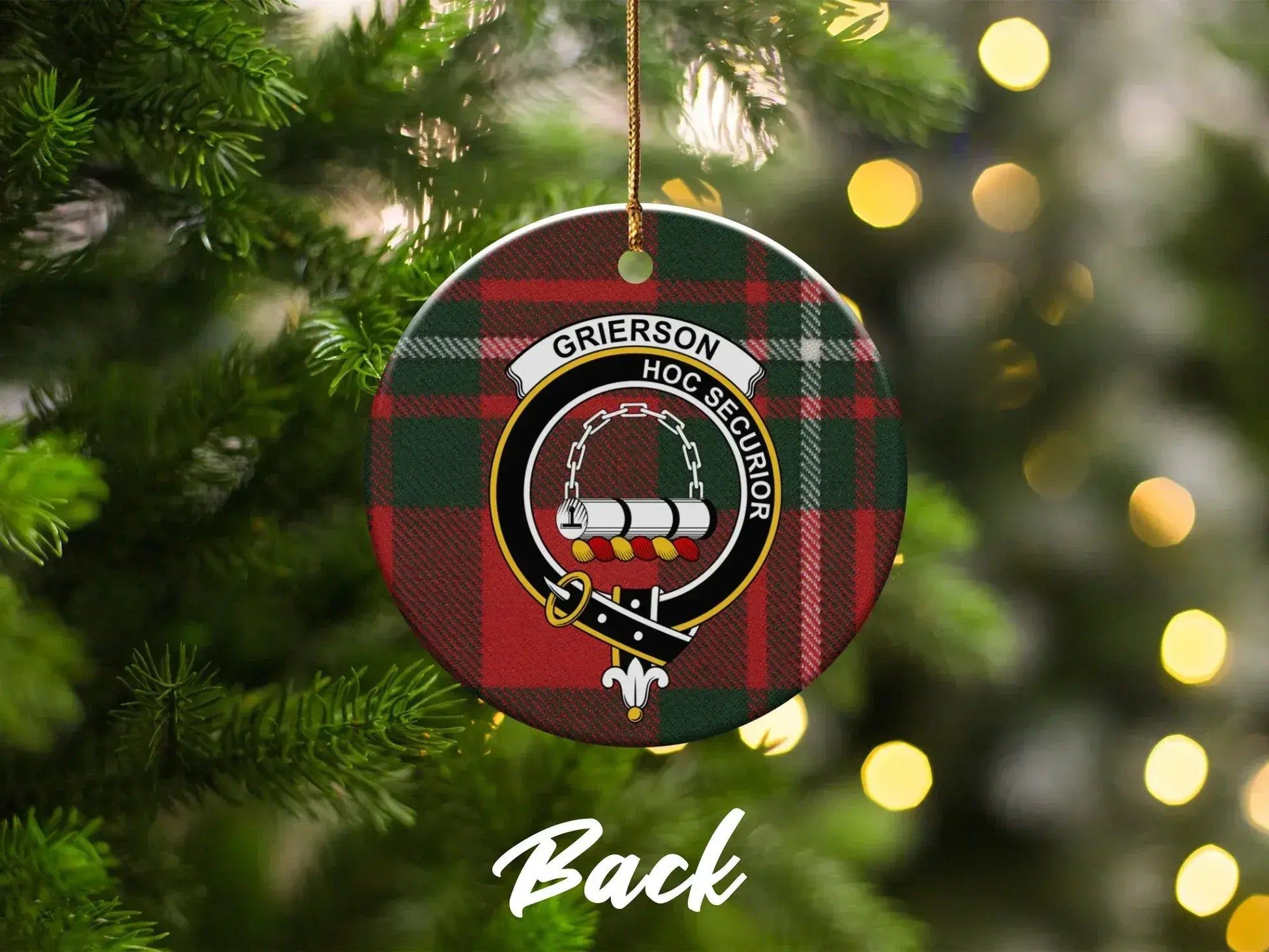 Scottish Clan Crest Tartan Christmas Tree Ornament product