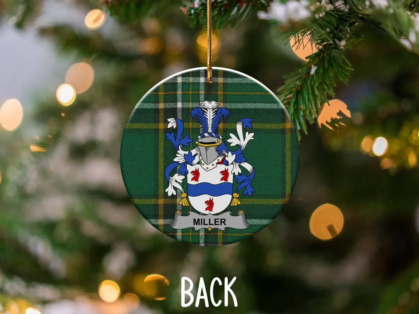 Custom Family Crest Christmas Tree Ornament product