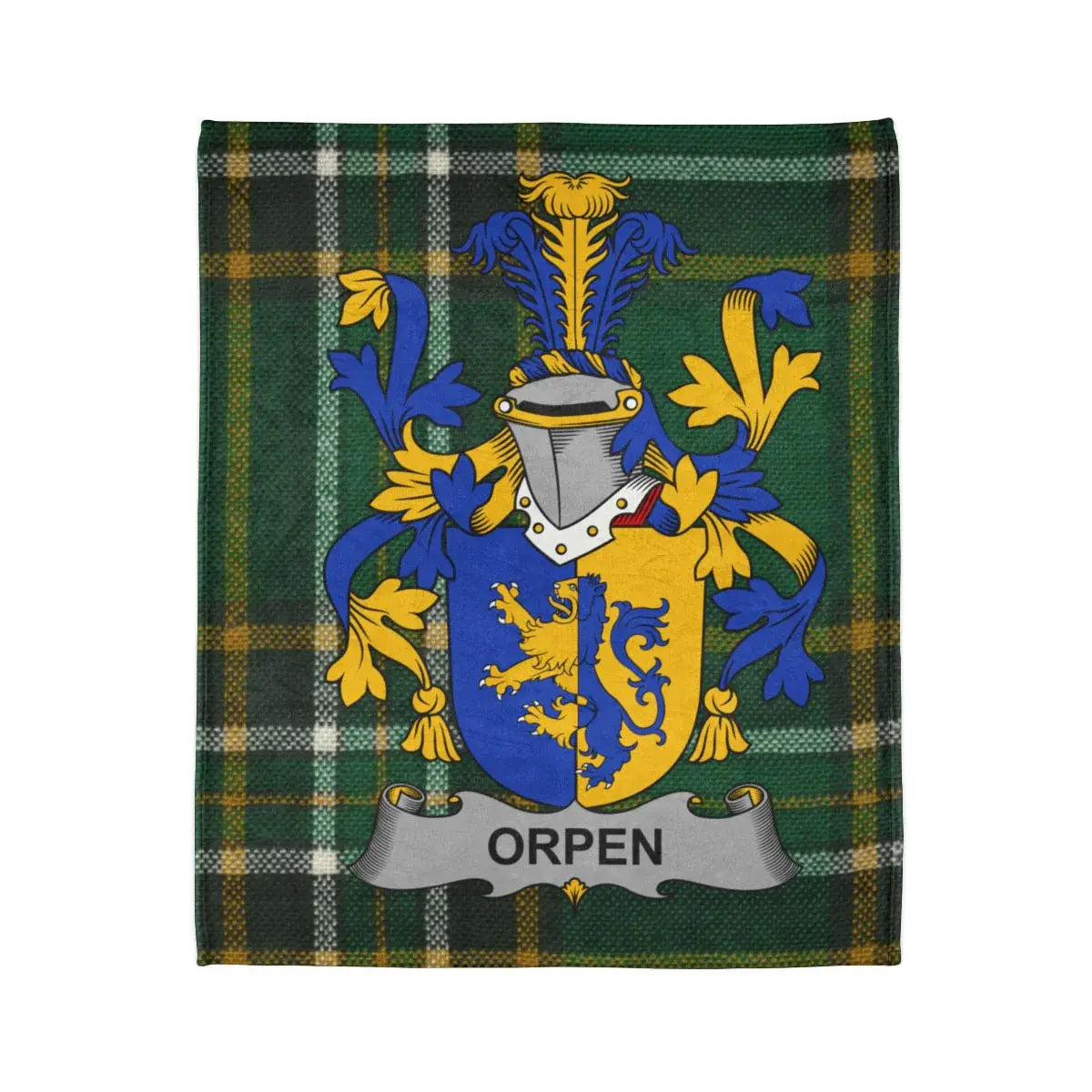 Orpen Plaid Patterned Family Crest Blanket product