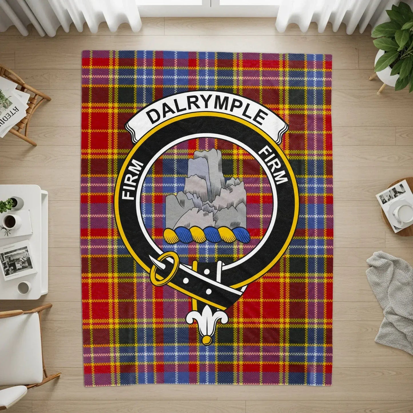 Dalrymple Family Crest Tartan Pattern Rug product