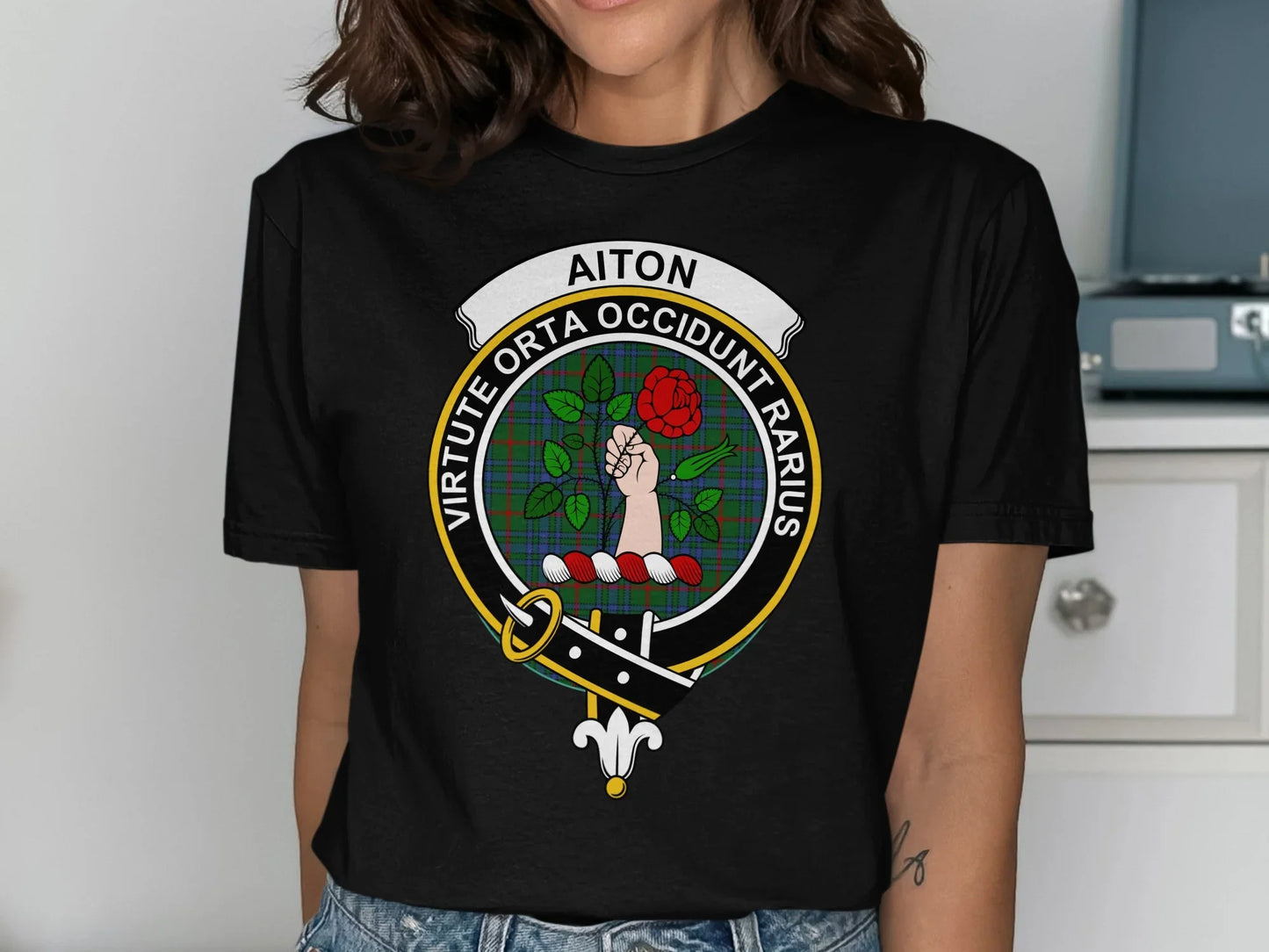 Aiton Virtute Orta Occidunt Rarius Emblem T-Shirt product